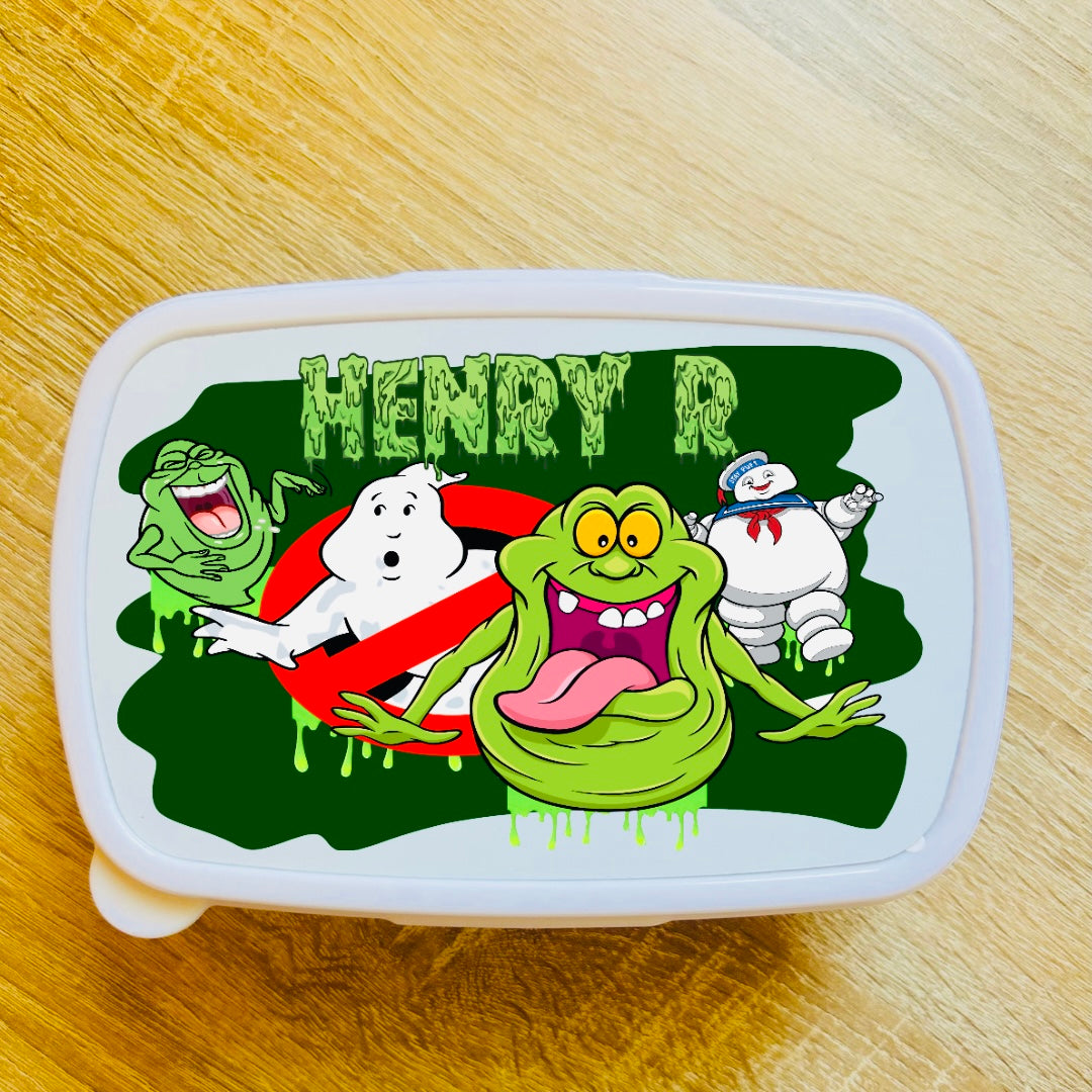 Character/Ghostbusters Themed Personalised Snack/Lunch Box - Kids Snack Box - Girls Lunch Box - Snack Tub - Boys Lunch Box School Lunch Bag, Back to School