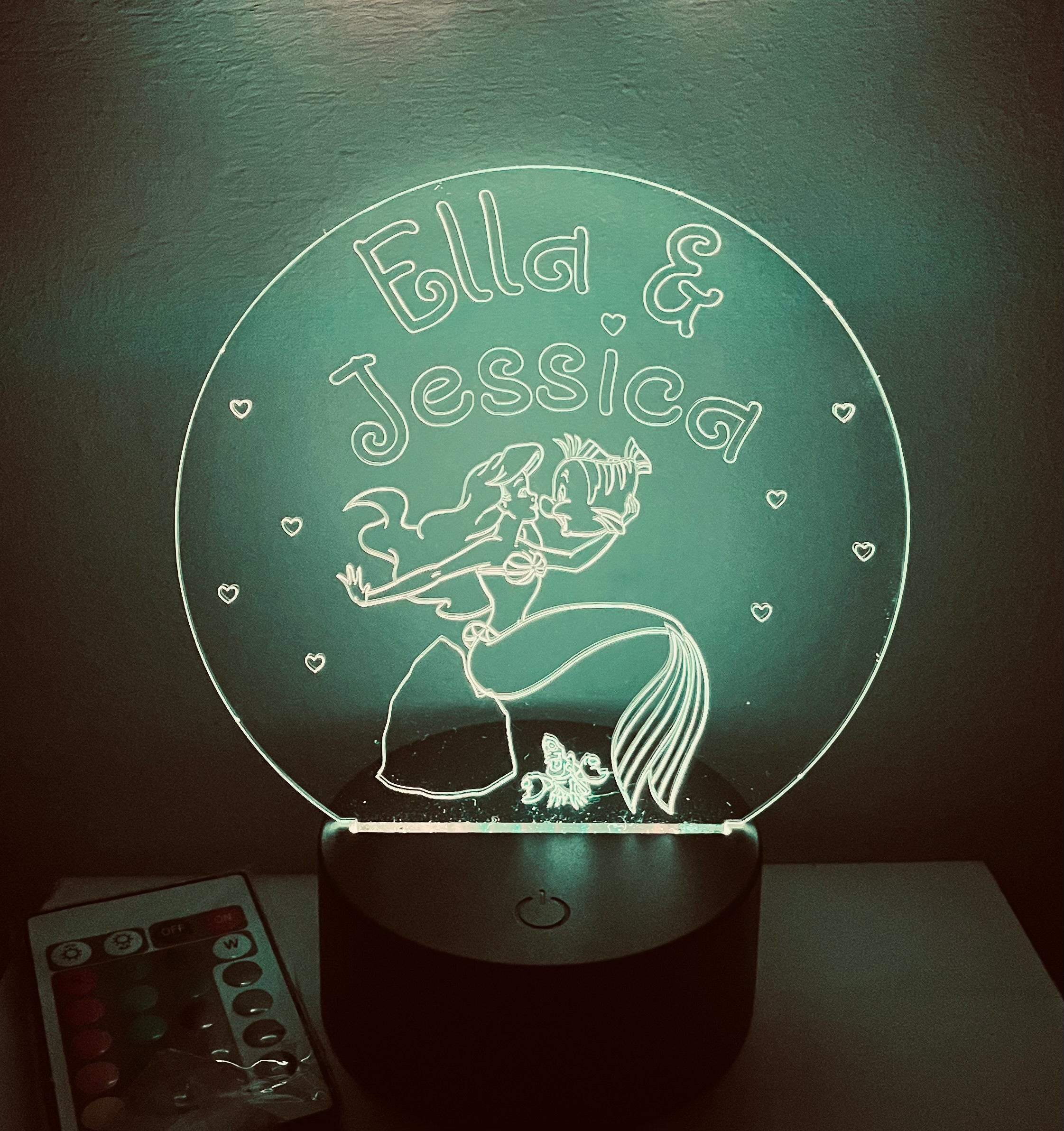 Princess/Mermaid Themed LED Night Light - Comes Fully Personalised. Unique Gift Idea