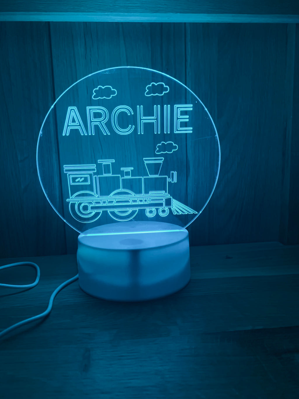 Train Themed LED Night Light - Comes Fully Personalised. Unique Gift Idea