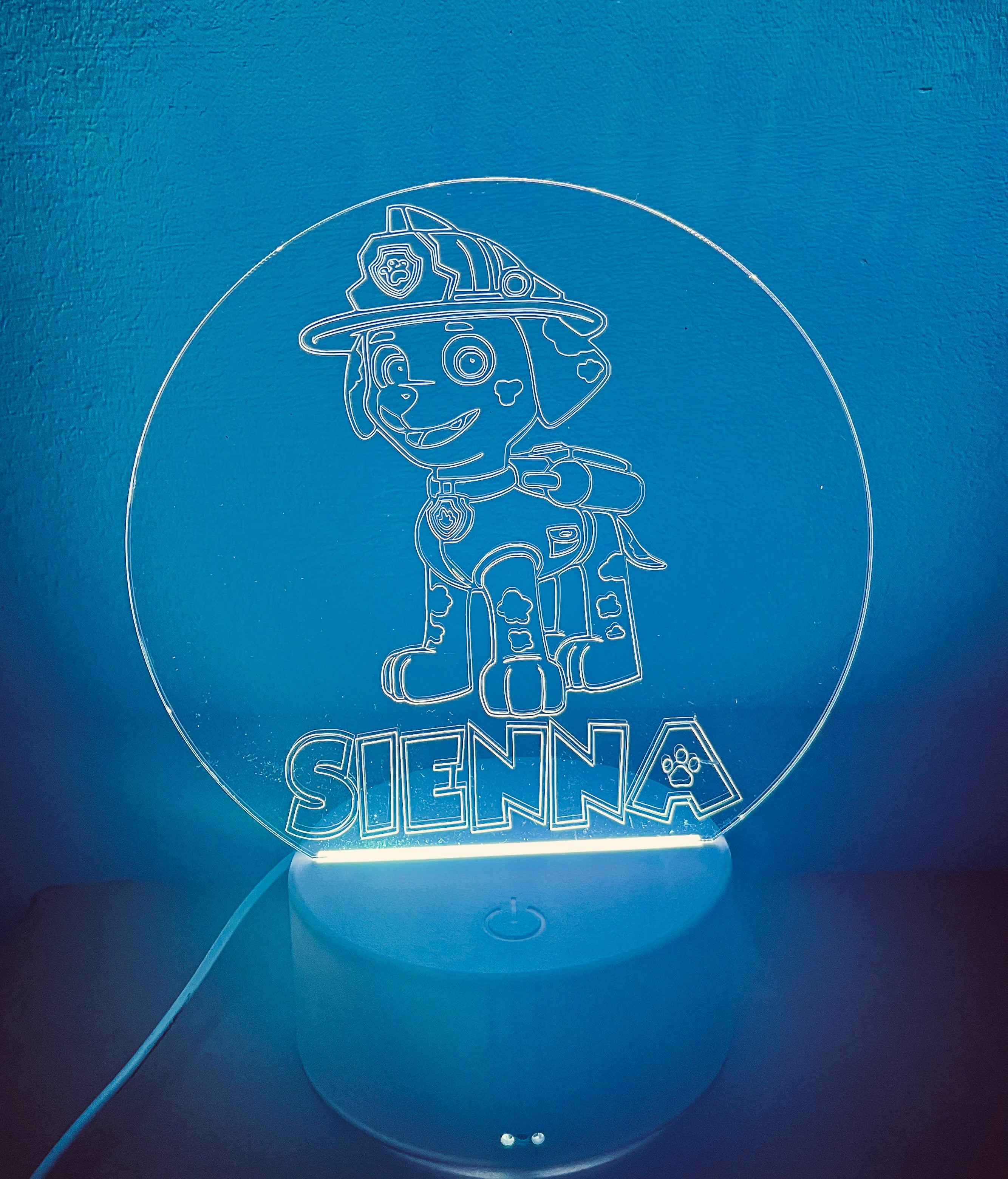 Character/Dog Themed LED Night Light - Comes Fully Personalised. Unique Gift Idea