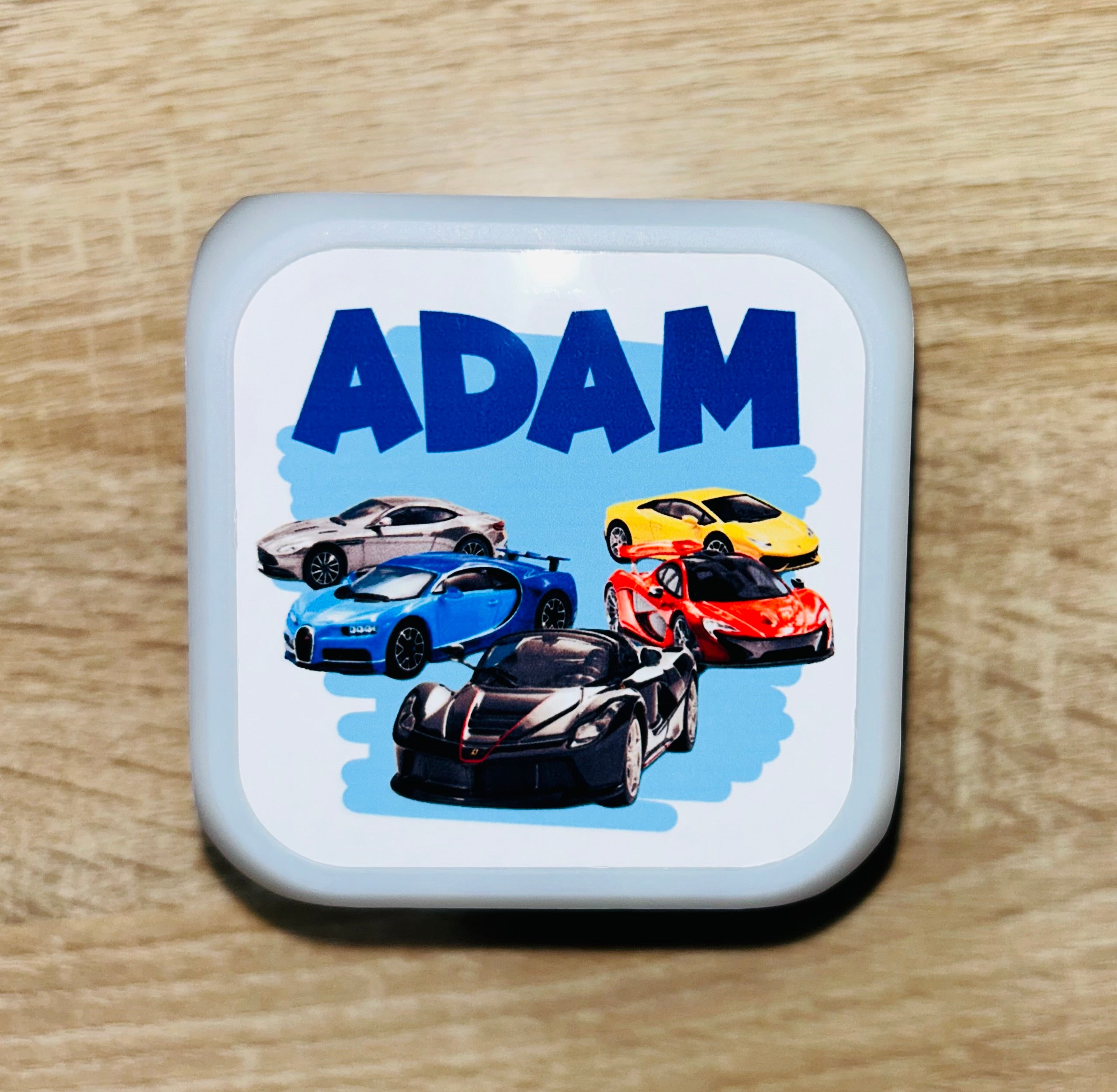 Super cars Design Personalised LED Cube Digital Alarm Clock - Colour Changing/Great Gift Idea
