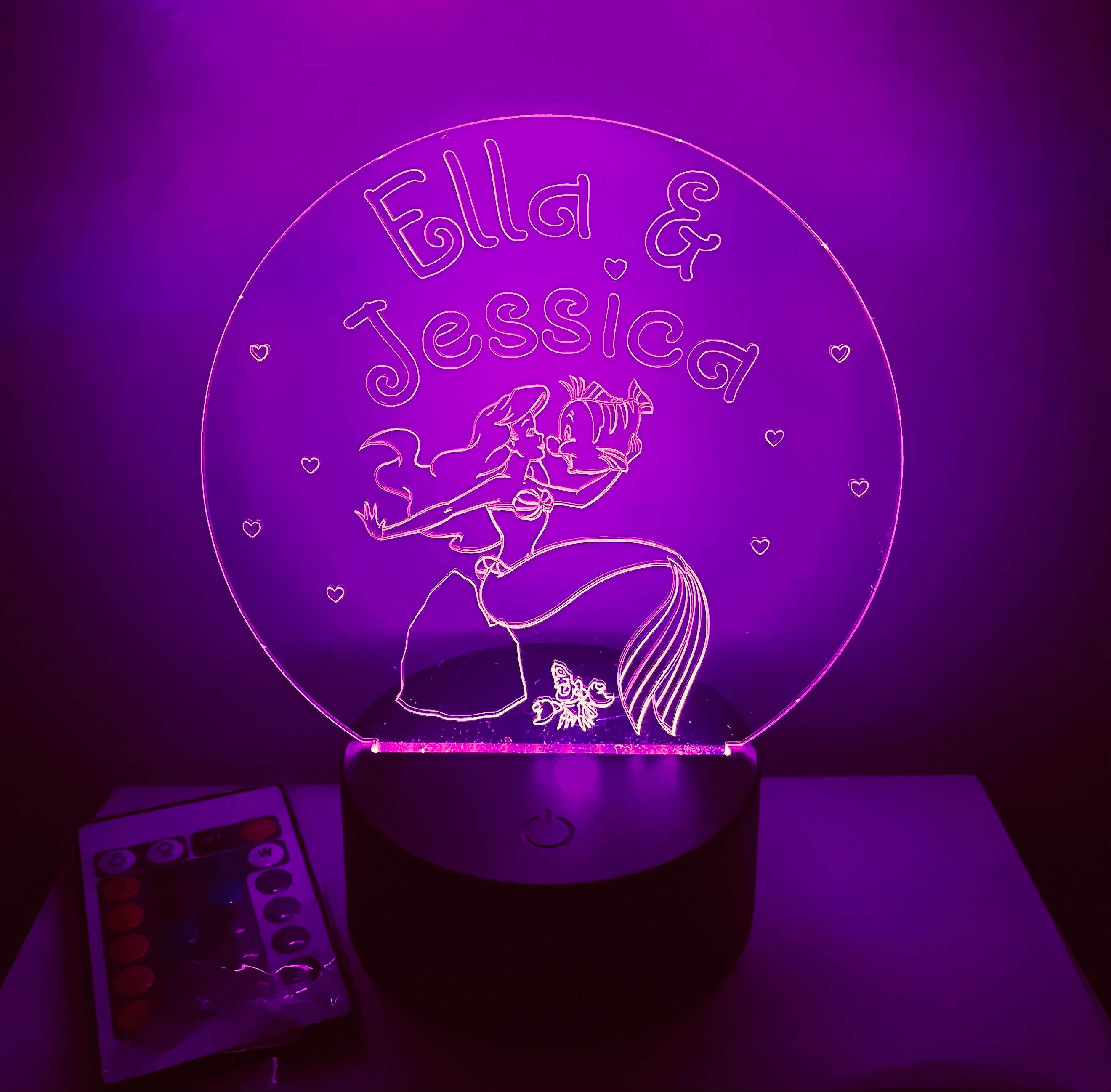 Princess/Mermaid Themed LED Night Light - Comes Fully Personalised. Unique Gift Idea
