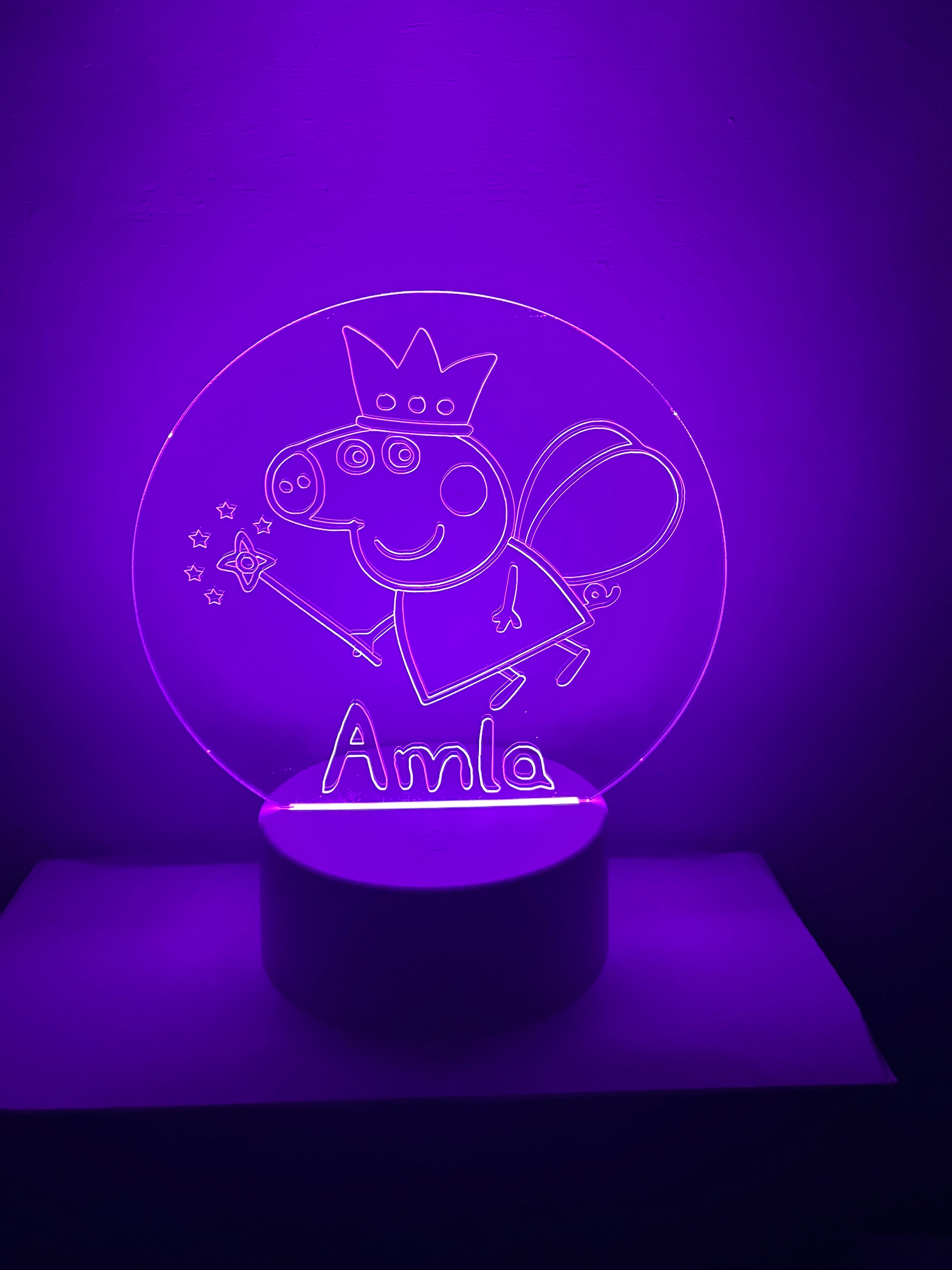 Character/Peppa Pig Themed LED Night Light - Comes Fully Personalised. Unique Gift Idea