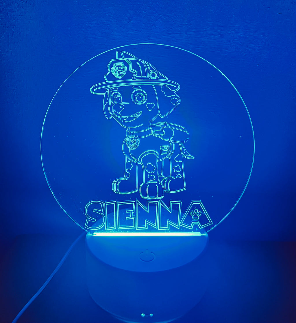 Character/Dog Themed LED Night Light - Comes Fully Personalised. Unique Gift Idea