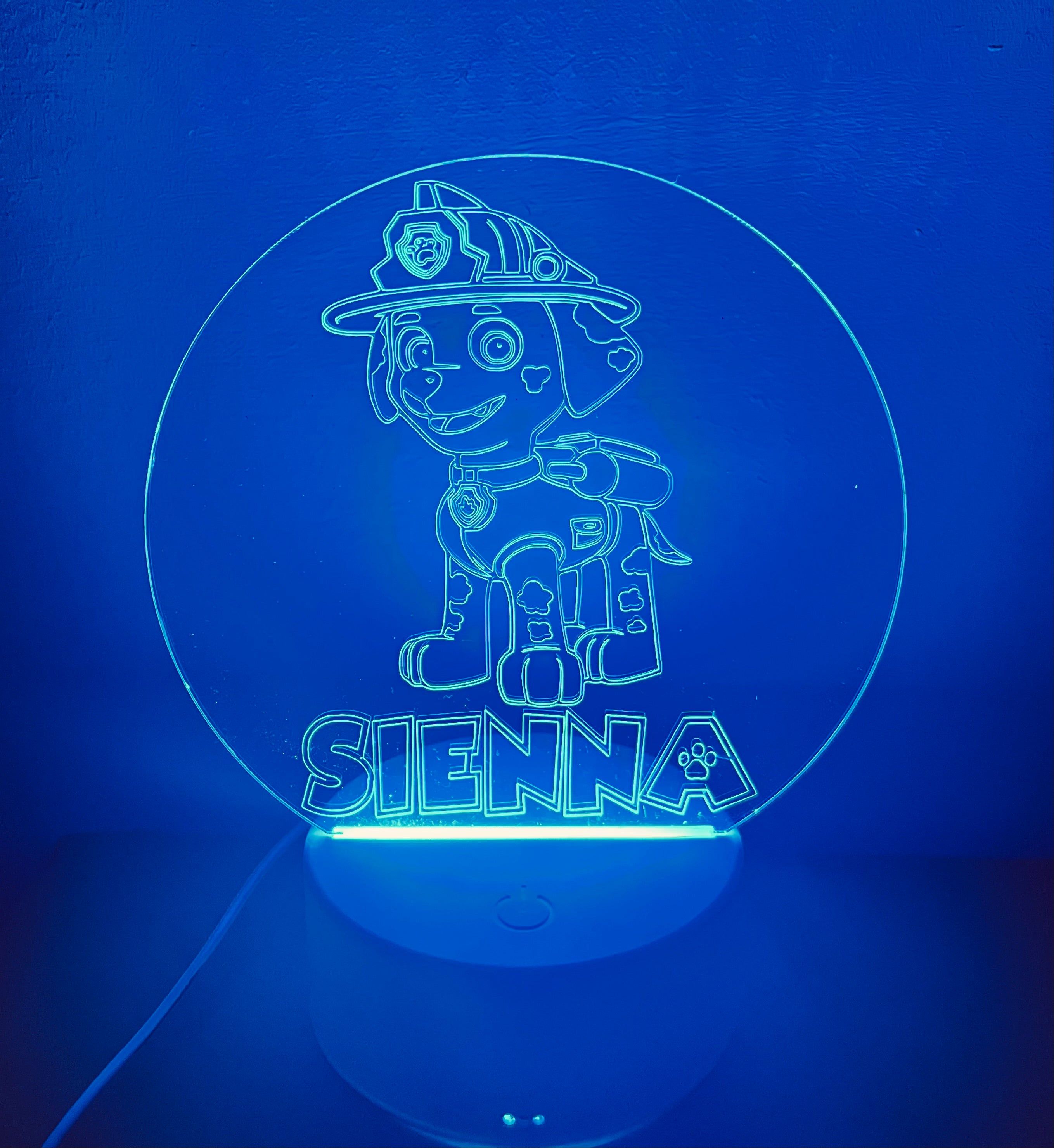 Character/Dog Themed LED Night Light - Comes Fully Personalised. Unique Gift Idea