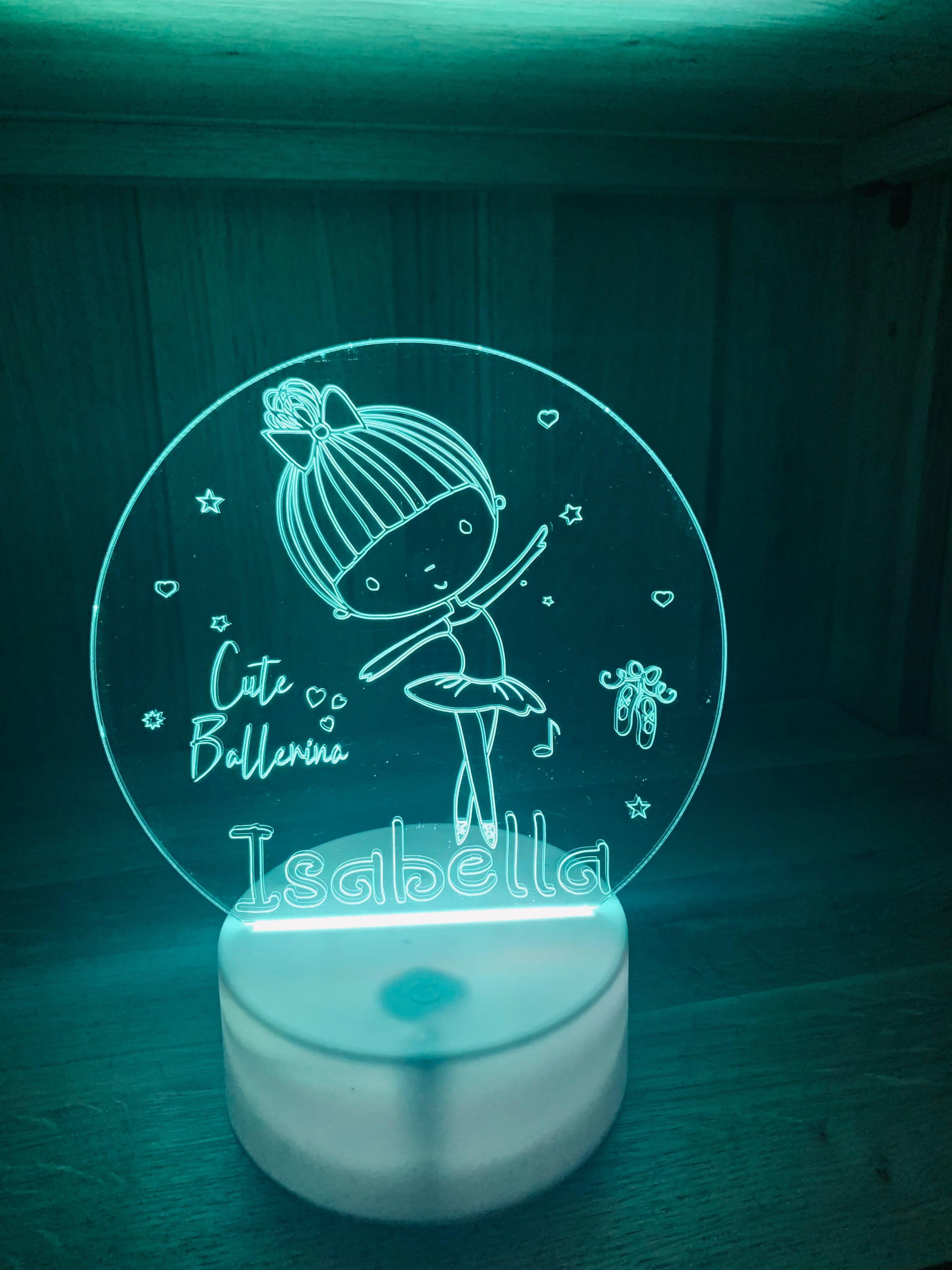 Ballet Themed LED Night Light - Comes Fully Personalised. Unique Gift Idea
