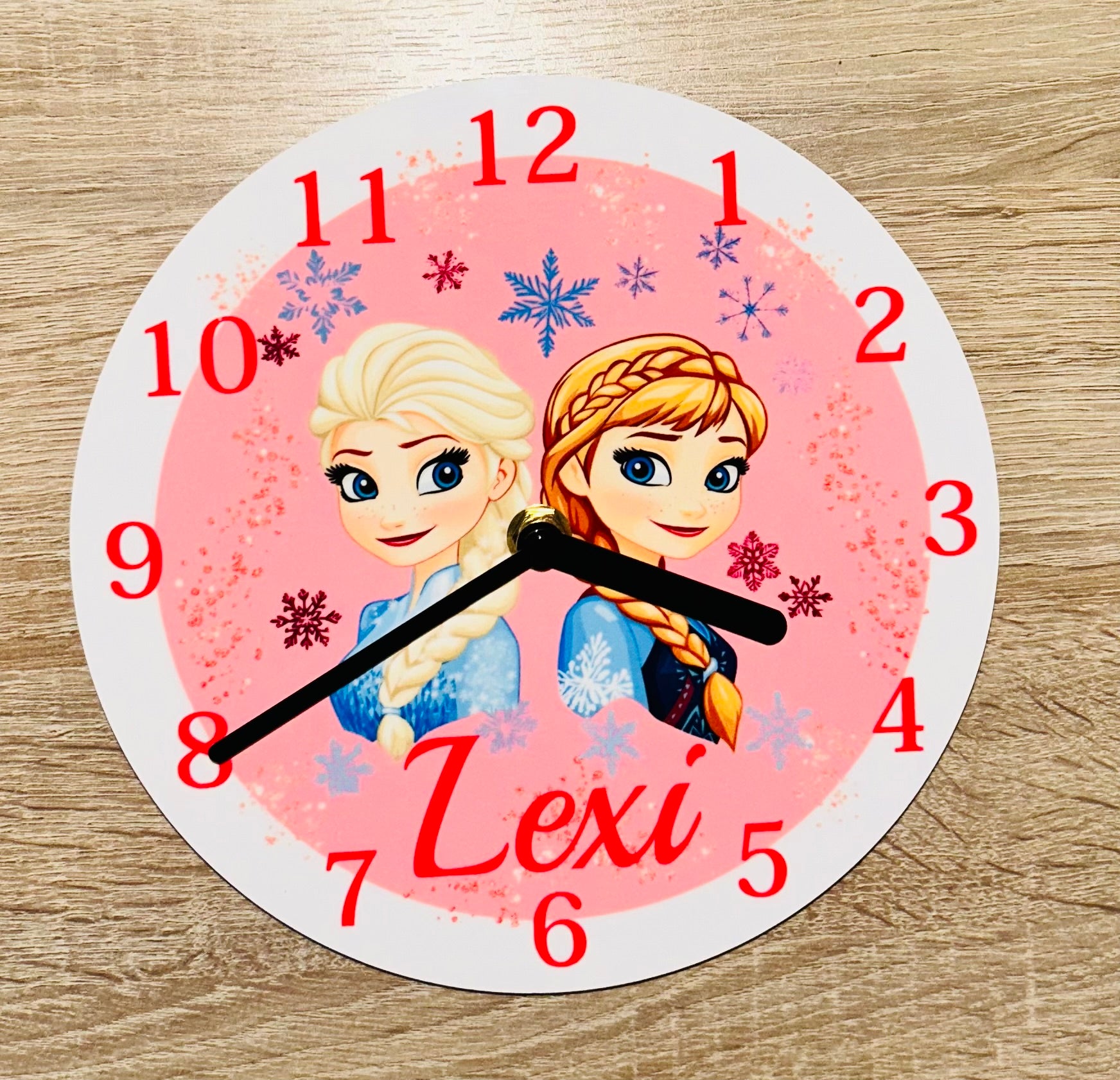 Frozen/Princess Themed Design Wall Clock/Desk Clock - Character Design. Made to order.