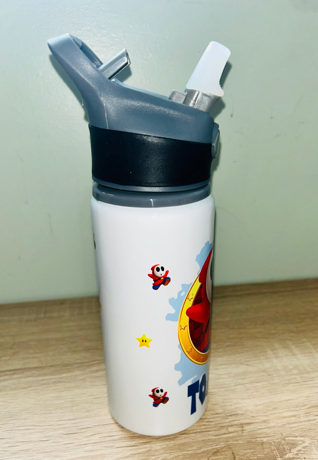 Character/Shy Guy Themed Personalised 600ml Aluminium Water Bottles - made with your favourite characters! School Water Bottle, Summer Ready.