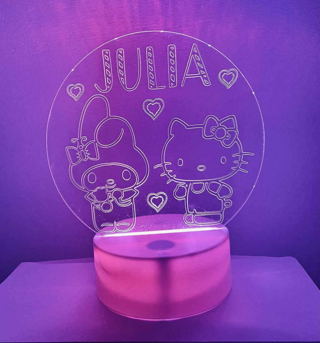 Cute Character Themed LED Night Light - Comes Fully Personalised. Unique Gift Idea