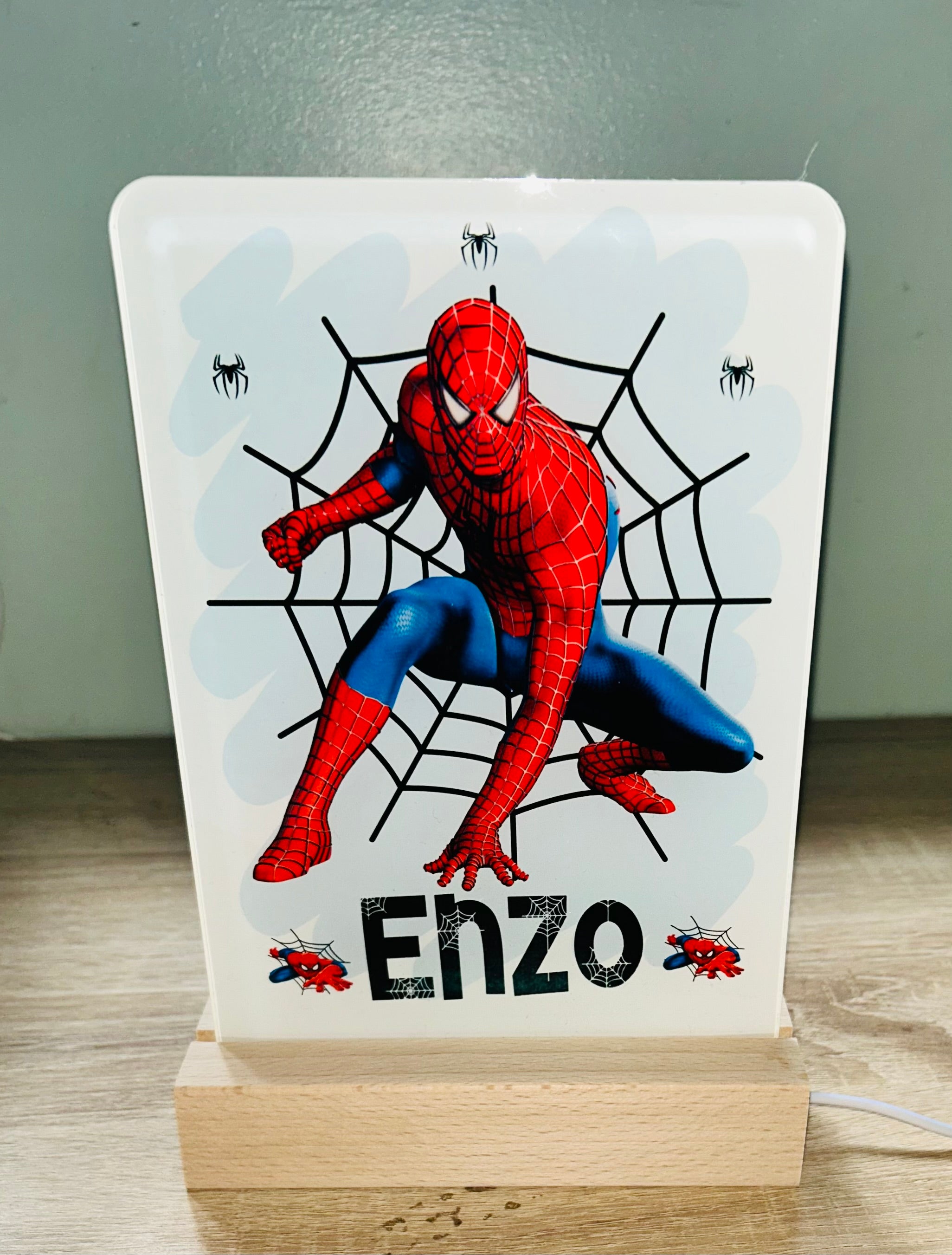 Spiderman Themed Sub LED Night Light - Comes Fully Personalised. Unique Gift Idea.  Perfect for Bedroom. Christmas/Birthday Gift.