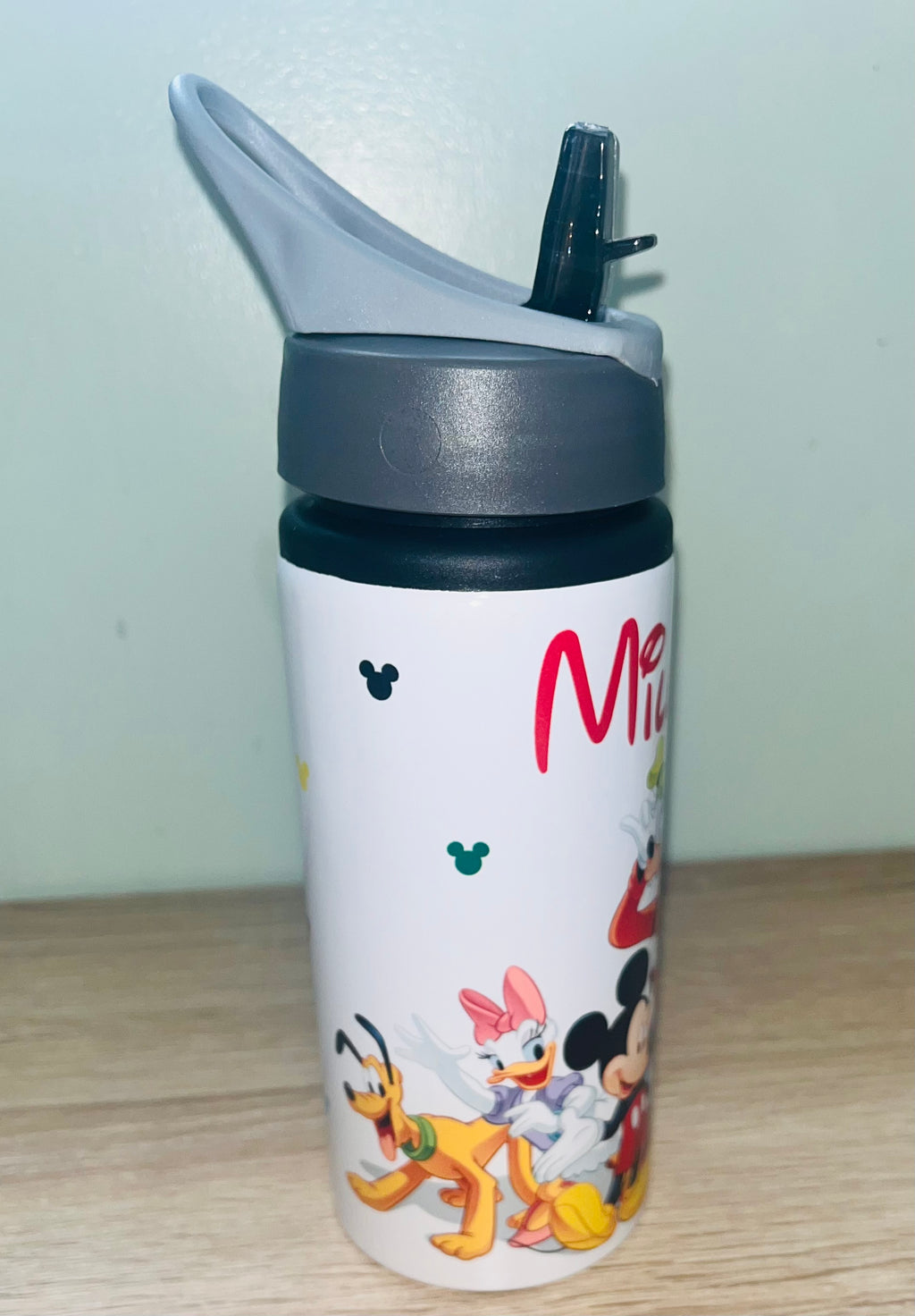 Character/Mickey Mouse Themed Personalised 600ml Aluminium Water Bottles - made with your favourite characters! School Water Bottle, Summer Ready.