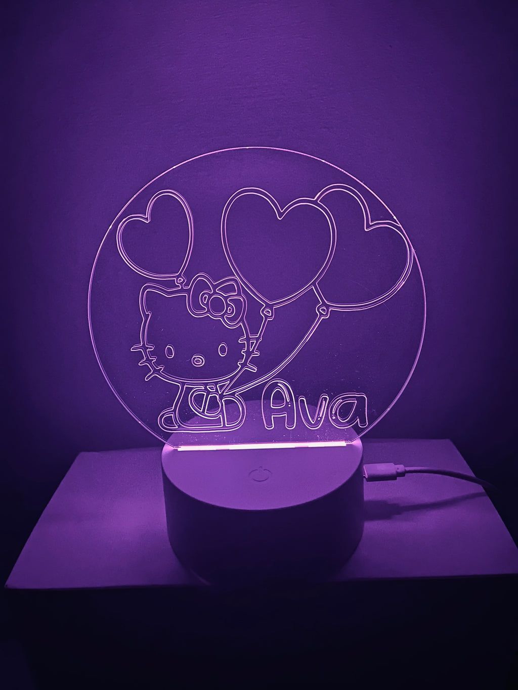 Character/Hello Kitty Themed LED Night Light - Comes Fully Personalised. Unique Gift Idea
