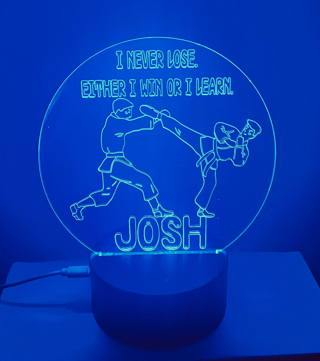 Martial Arts Themed LED Night Light - Comes Fully Personalised. Unique Gift Idea