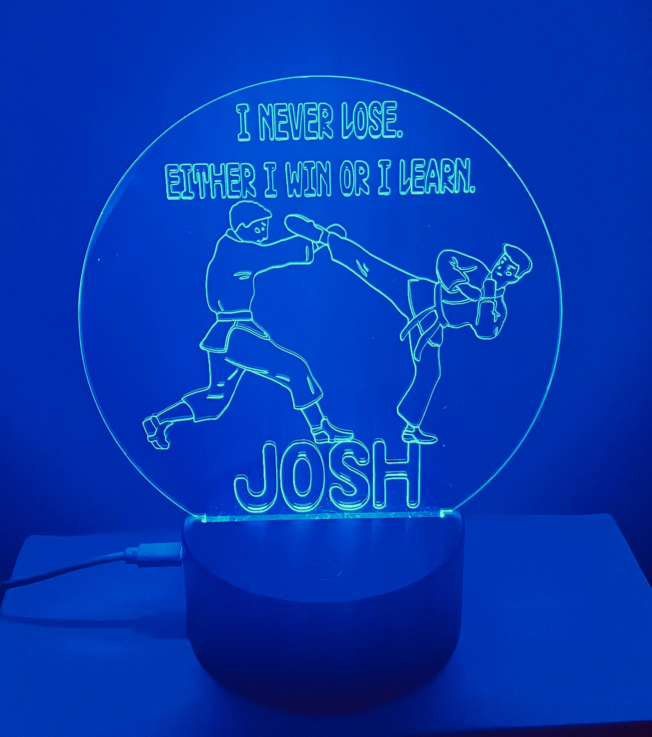 Martial Arts Themed LED Night Light - Comes Fully Personalised. Unique Gift Idea