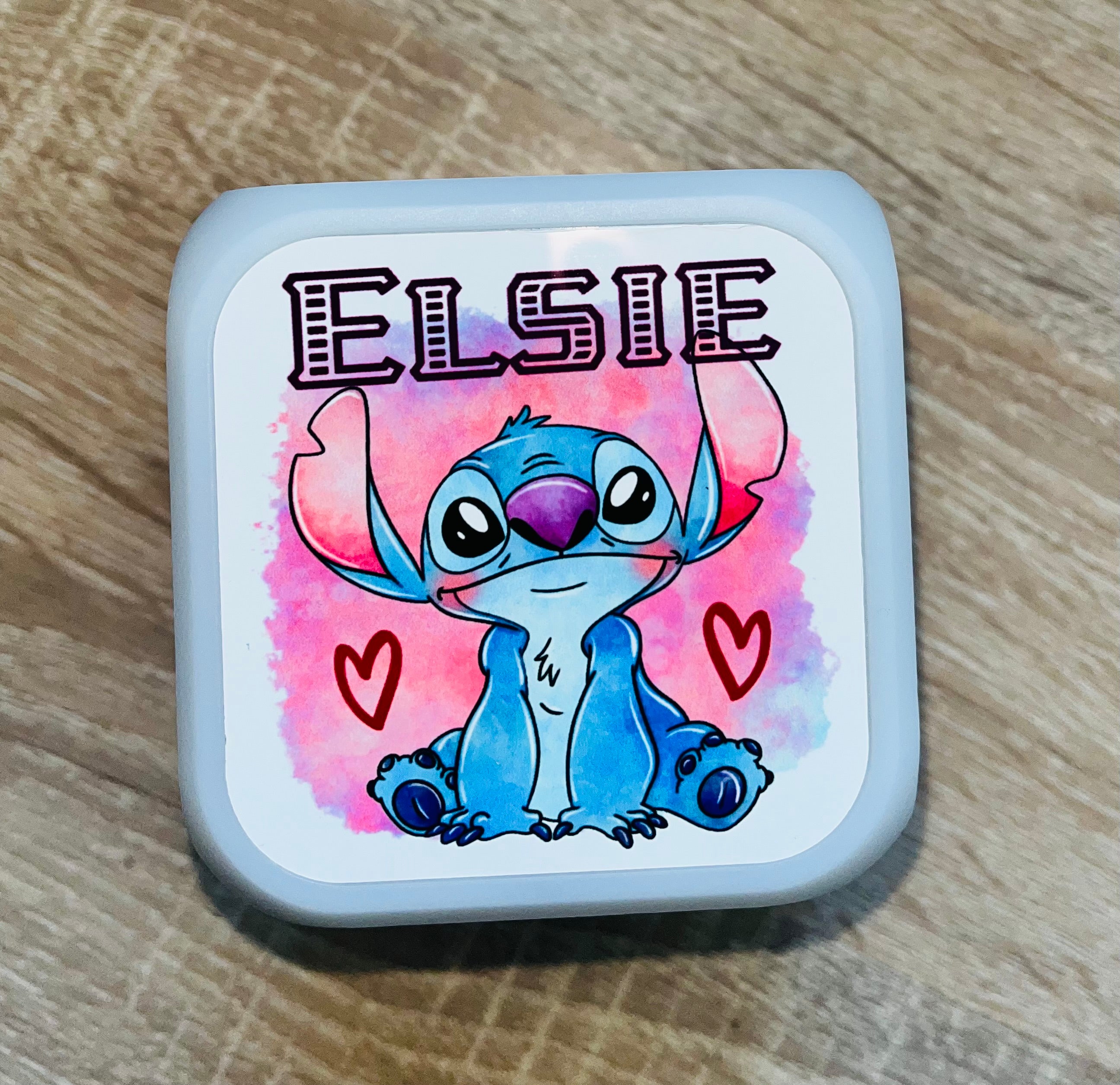Stitch Design Personalised LED Cube Digital Alarm Clock - Colour Changing/Great Gift Idea