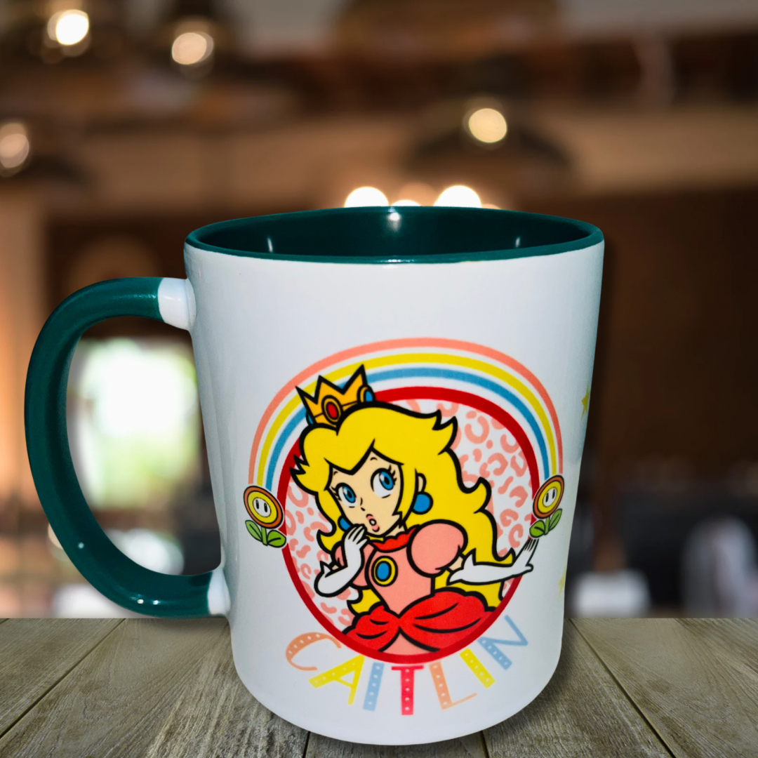 Character / Princess Peach Themed Design Personalised Mug, Custom Mug, Customised Coffee Cup, Gift for Friend, Bridesmaid Gift, Tea Lover Gift, Birthday Gift