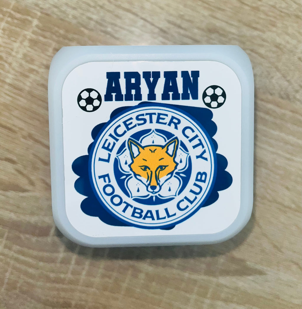Football Design Personalised LED Cube Digital Alarm Clock - Colour Changing/Great Gift Idea