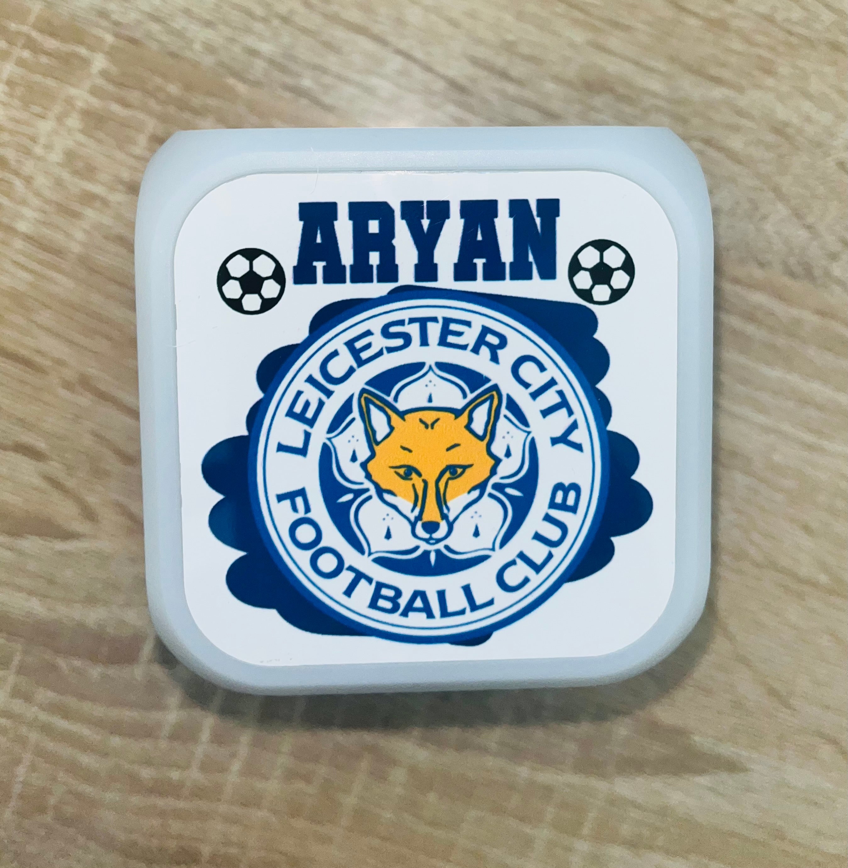 Football Design Personalised LED Cube Digital Alarm Clock - Colour Changing/Great Gift Idea