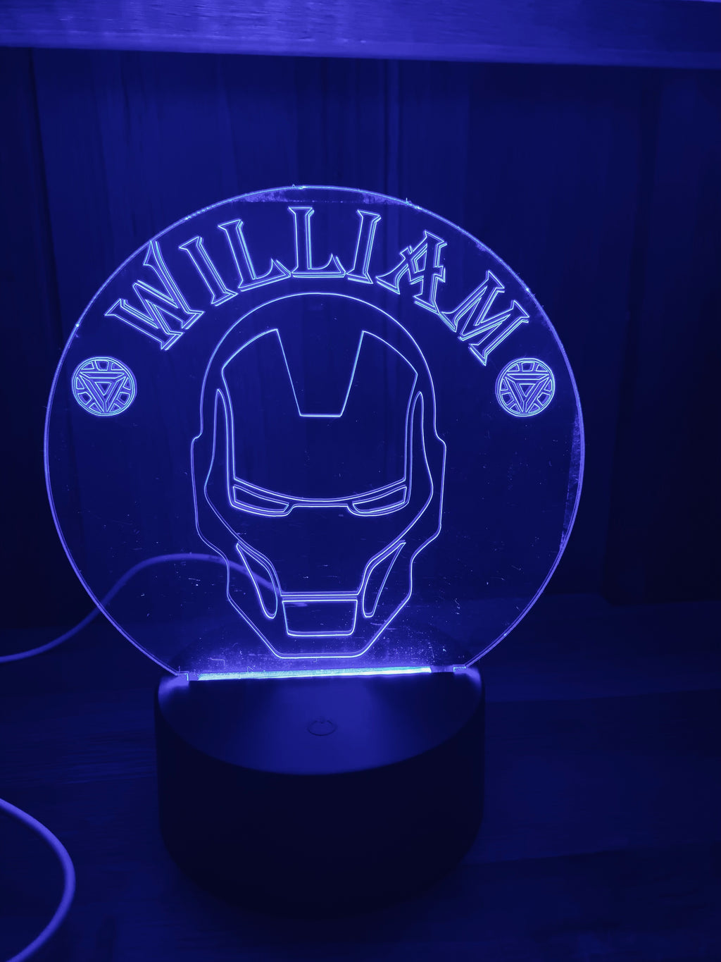 Iron Man Themed LED Night Light - Comes Fully Personalised. Unique Gift Idea