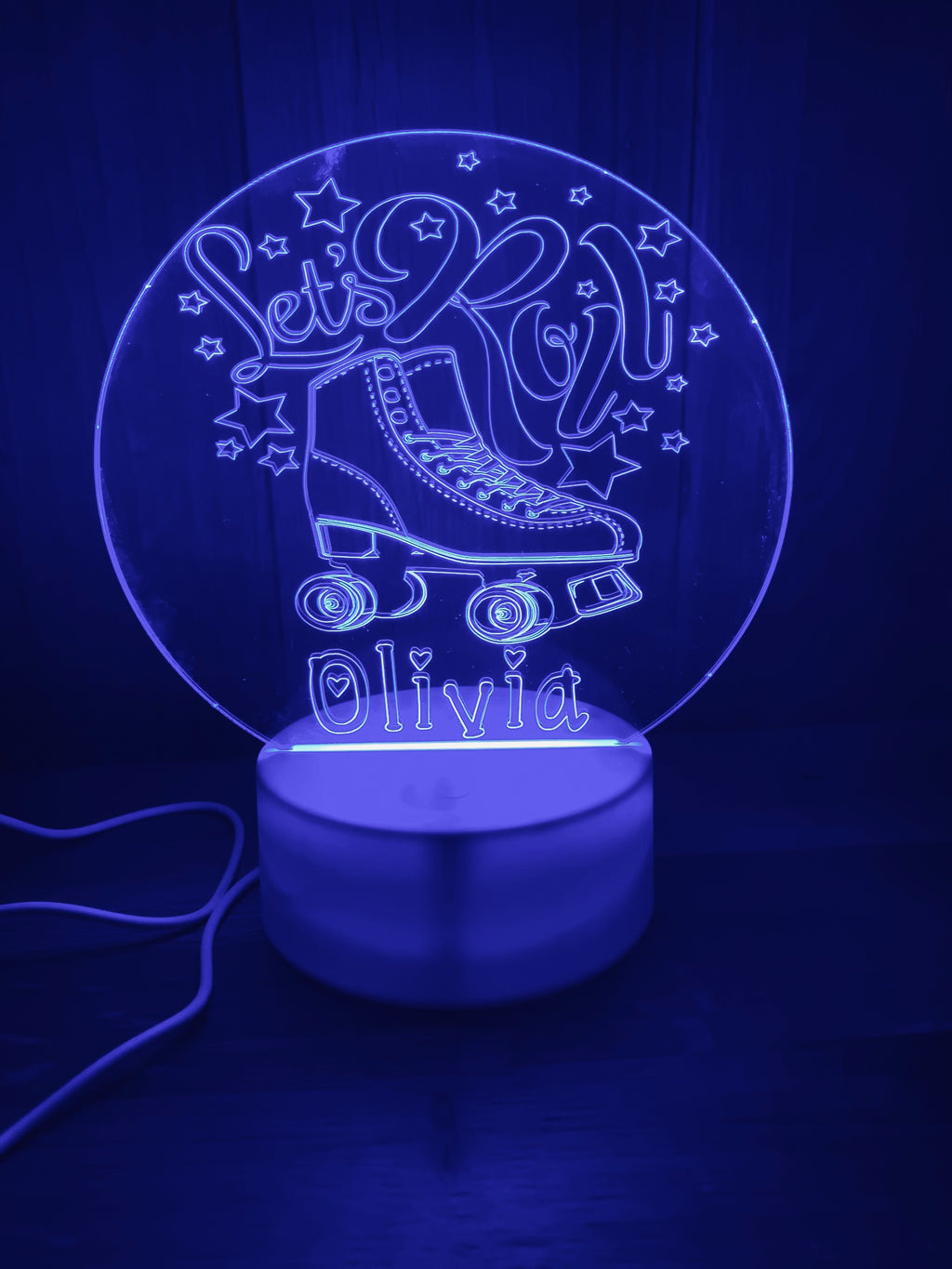 Roller Skating Themed LED Night Light - Comes Fully Personalised. Unique Gift Idea