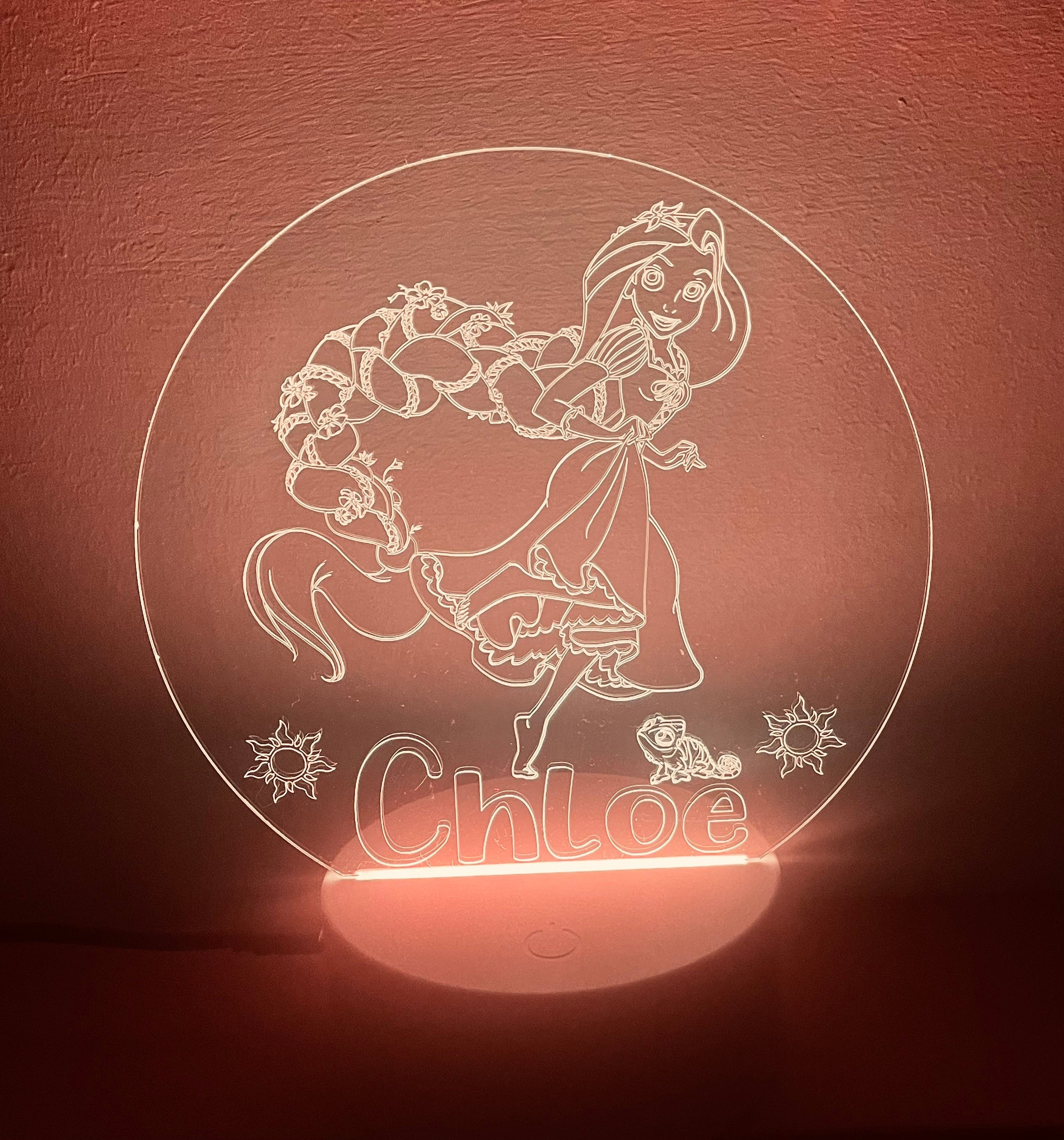 Princess/Rapunzel Themed LED Night Light - Comes Fully Personalised. Unique Gift Idea