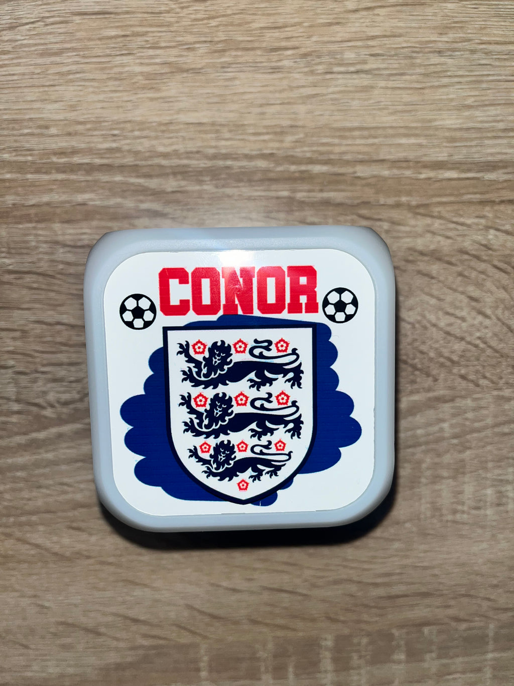 Football Design Personalised LED Cube Digital Alarm Clock - Colour Changing/Great Gift Idea