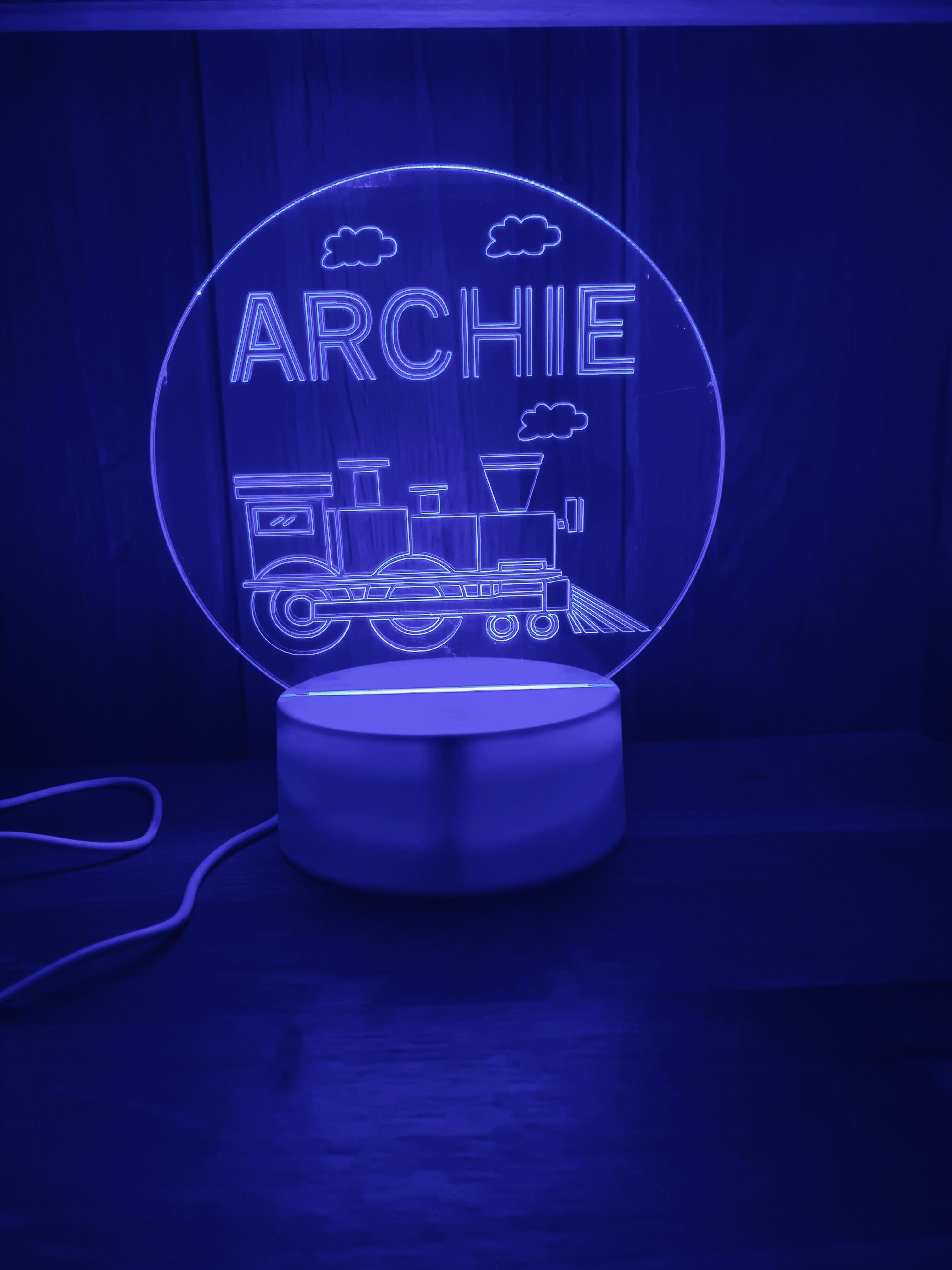 Train Themed LED Night Light - Comes Fully Personalised. Unique Gift Idea