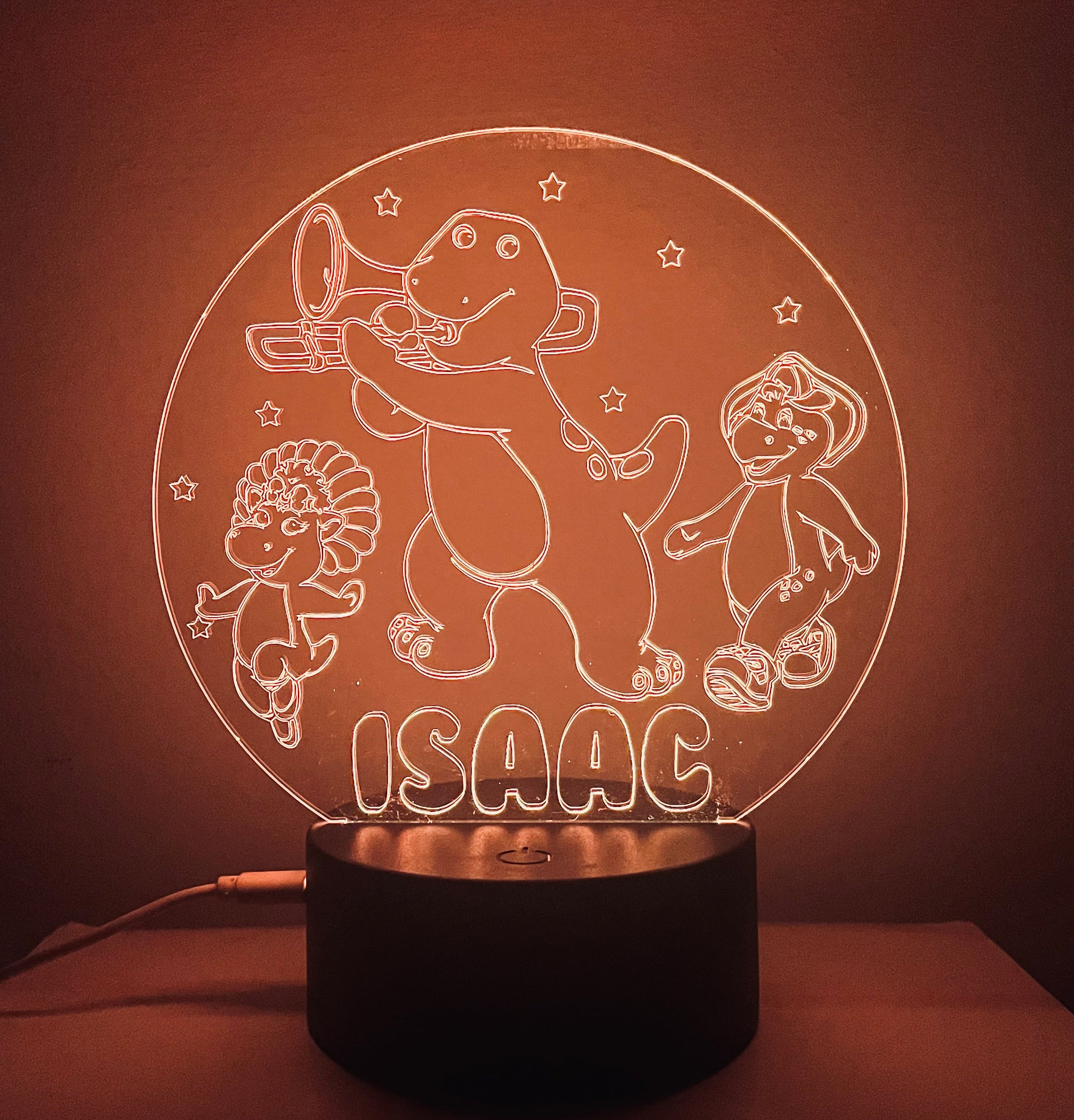 Character/Barney Themed LED Night Light - Comes Fully Personalised. Unique Gift Idea