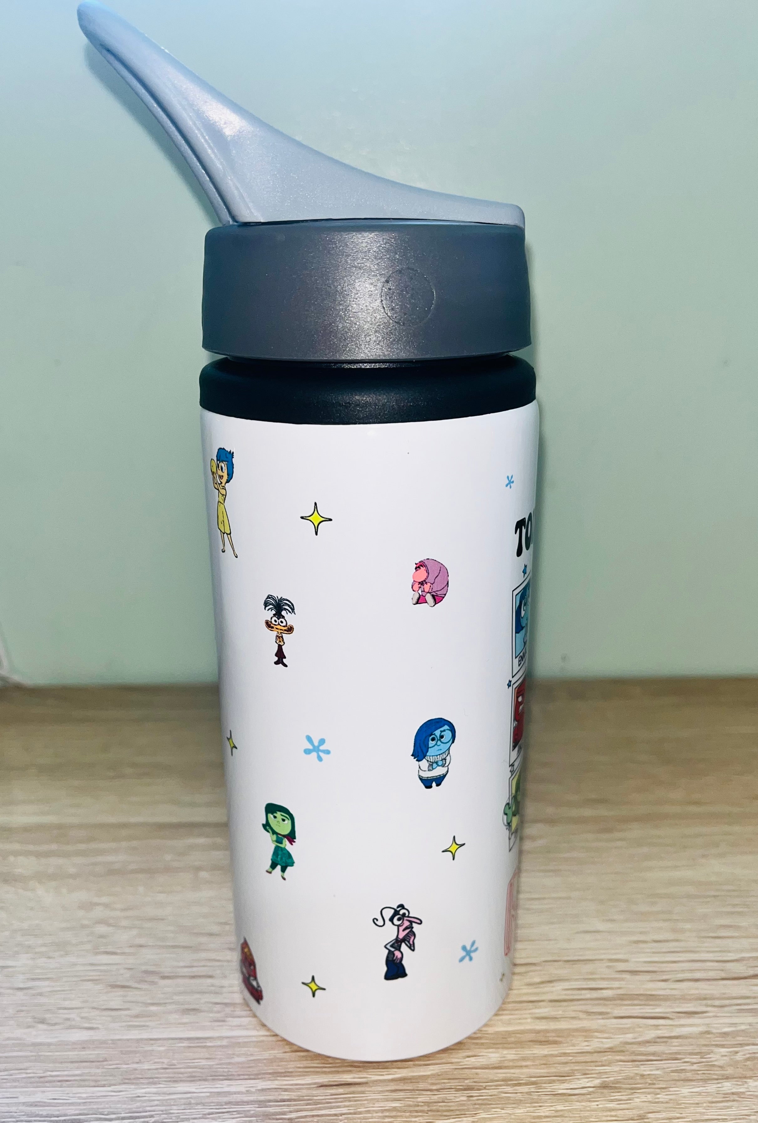 Character/Emotions Themed Personalised 600ml Aluminium Water Bottles - made with your favourite characters! School Water Bottle, Summer Ready.