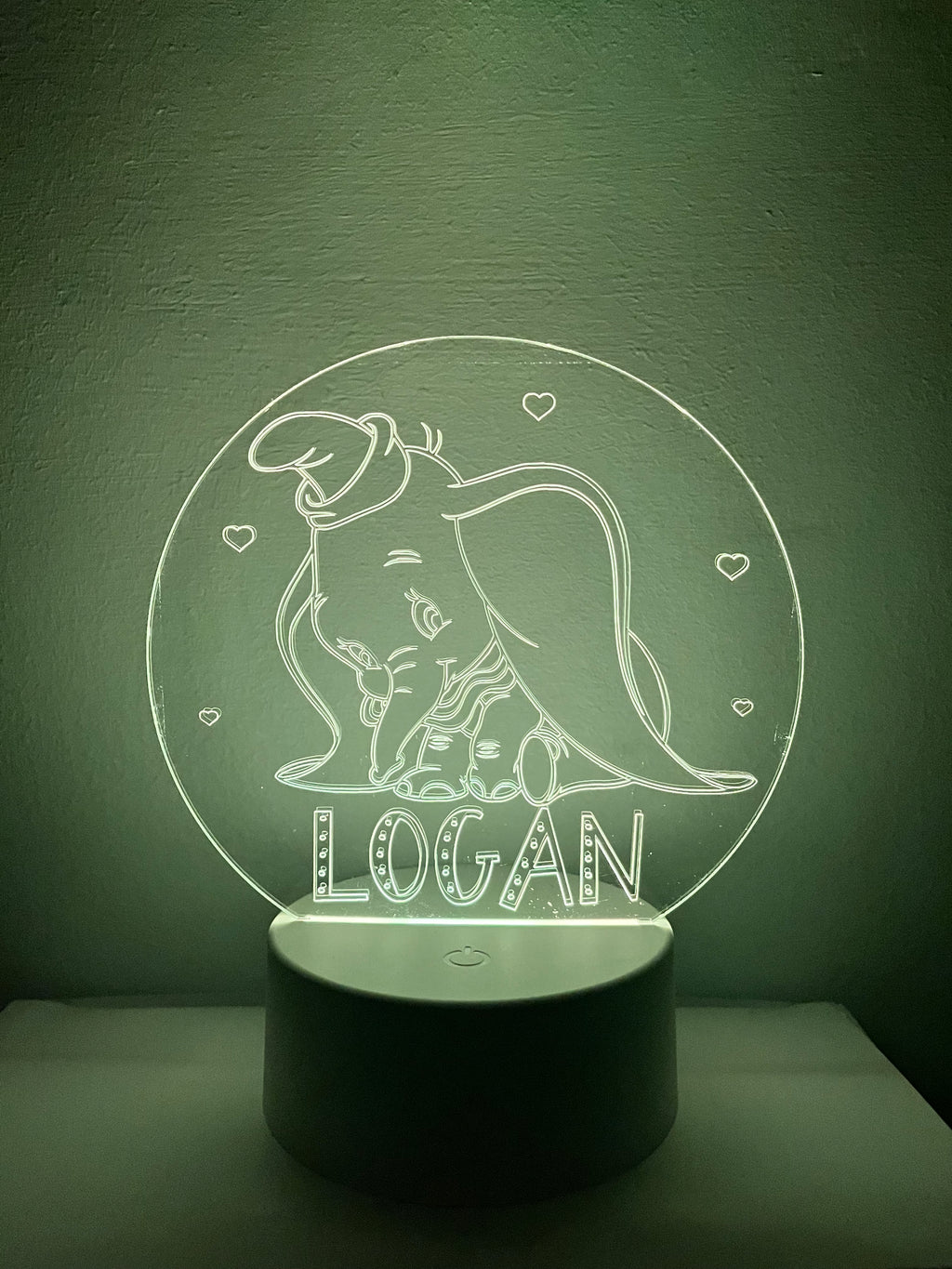 Character /Dumbo Themed LED Night Light - Comes Fully Personalised. Unique Gift Idea