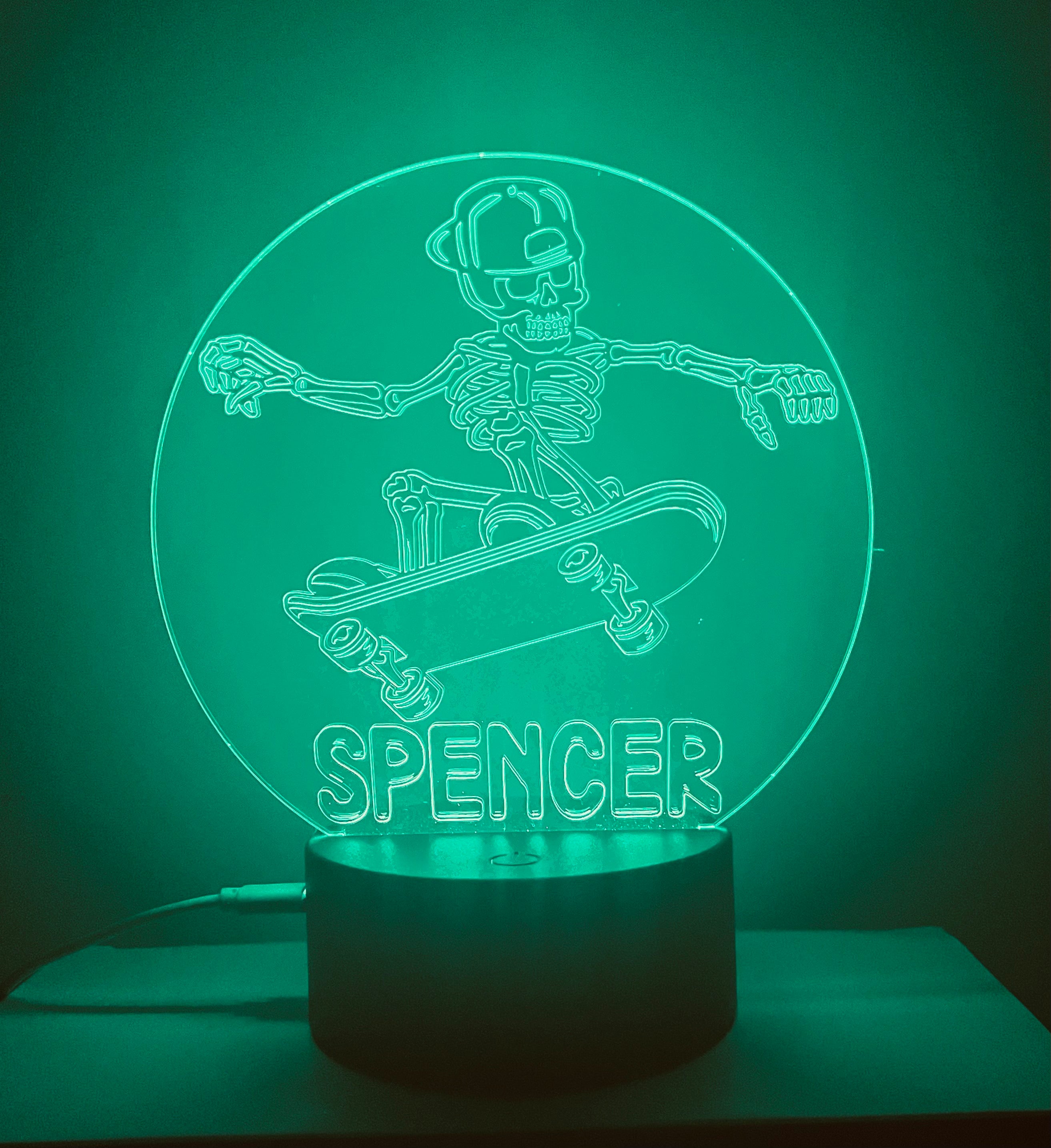 Skeleton Themed LED Night Light - Comes Fully Personalised. Unique Gift Idea