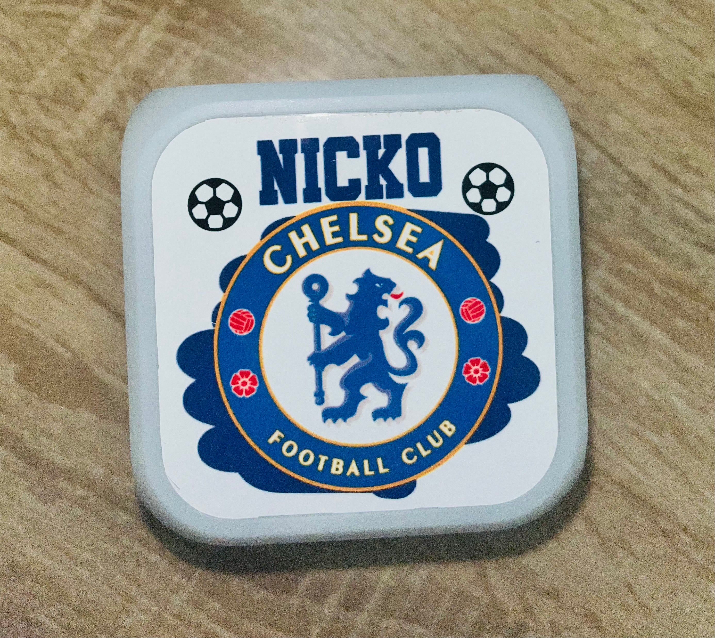 Football Design Personalised LED Cube Digital Alarm Clock - Colour Changing/Great Gift Idea