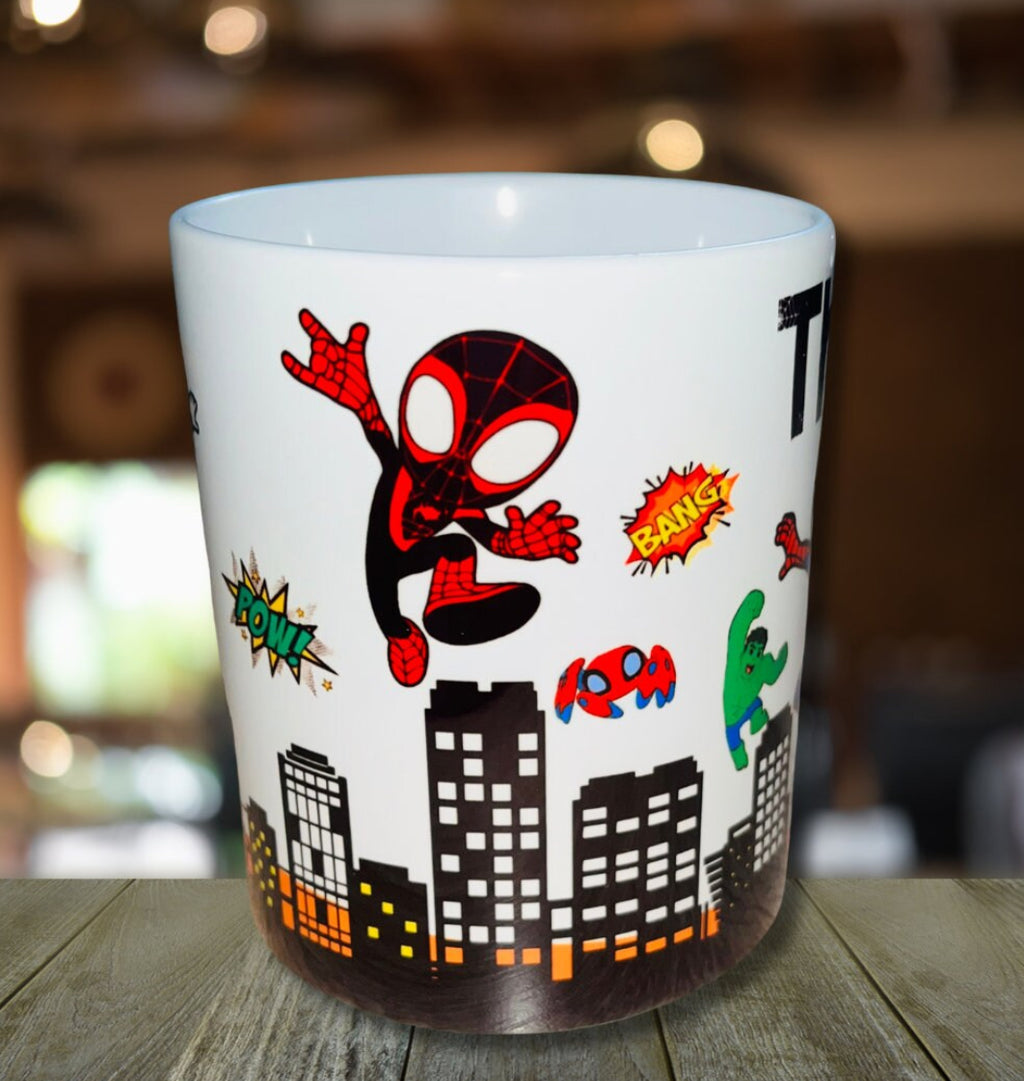 Spidey & Friends Themed Design Personalised Mug, Custom Mug, Customised Coffee Cup, Gift for Friend, Bridesmaid Gift, Tea Lover Gift, Birthday Gift