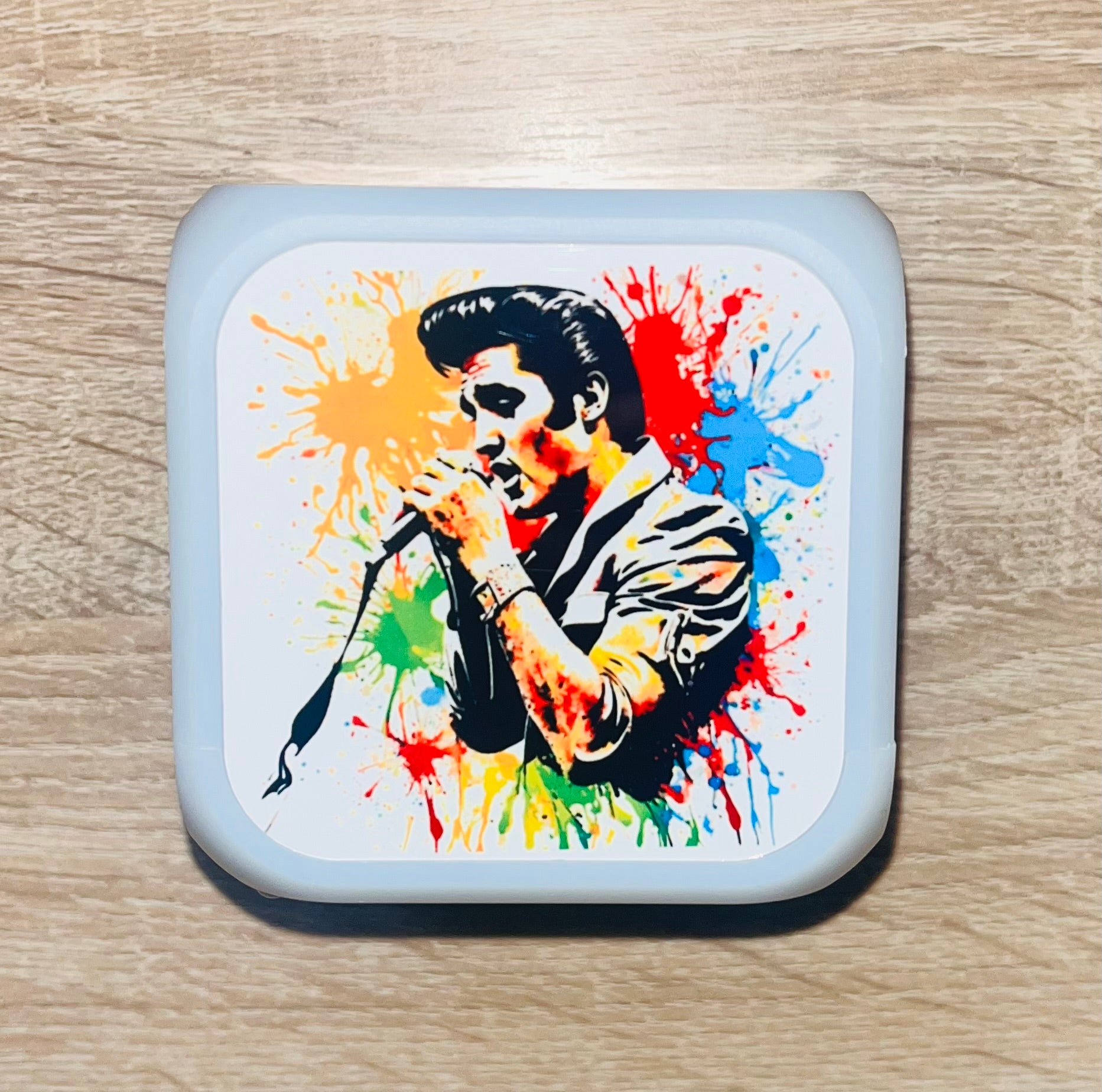 Elvis/Music Design Personalised LED Cube Digital Alarm Clock - Colour Changing/Great Gift Idea