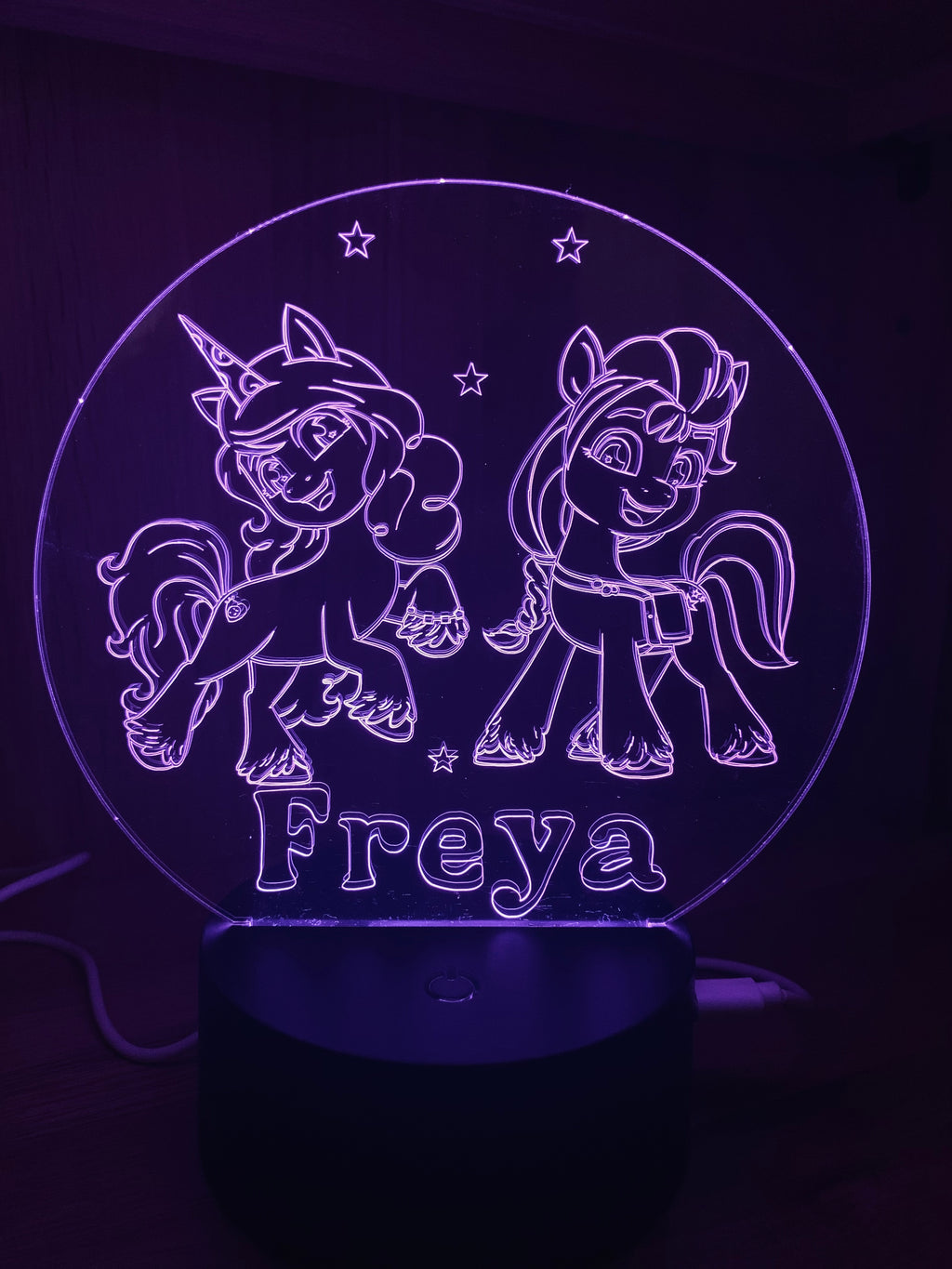 Pony Themed LED Night Light - Comes Fully Personalised. Unique Gift Idea