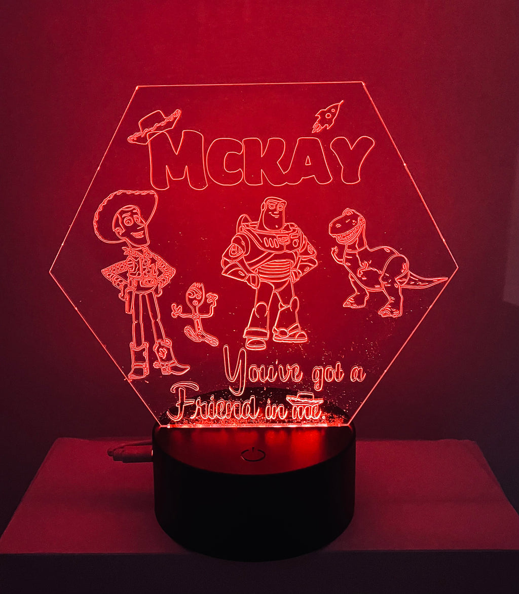 Character/Toy Story Themed LED Night Light - Comes Fully Personalised. Unique Gift Idea