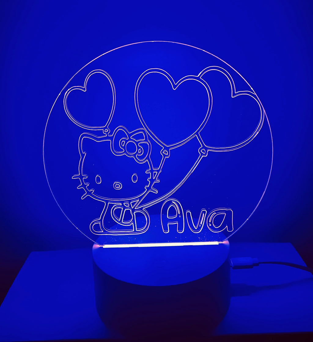 Character/Hello Kitty Themed LED Night Light - Comes Fully Personalised. Unique Gift Idea
