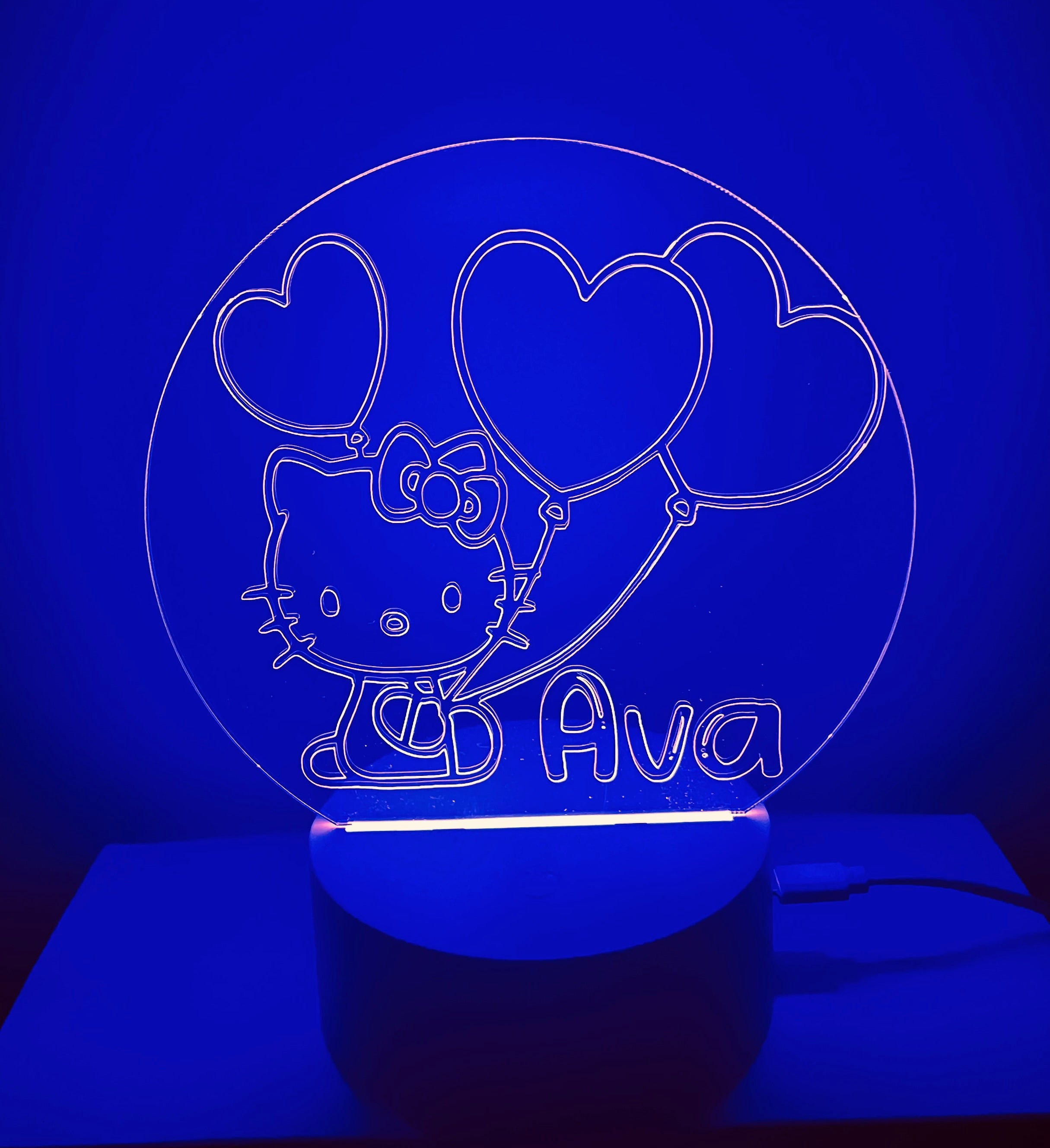 Character/Hello Kitty Themed LED Night Light - Comes Fully Personalised. Unique Gift Idea