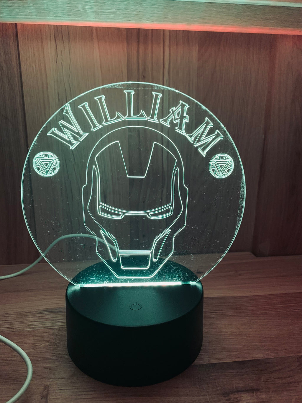 Iron Man Themed LED Night Light - Comes Fully Personalised. Unique Gift Idea
