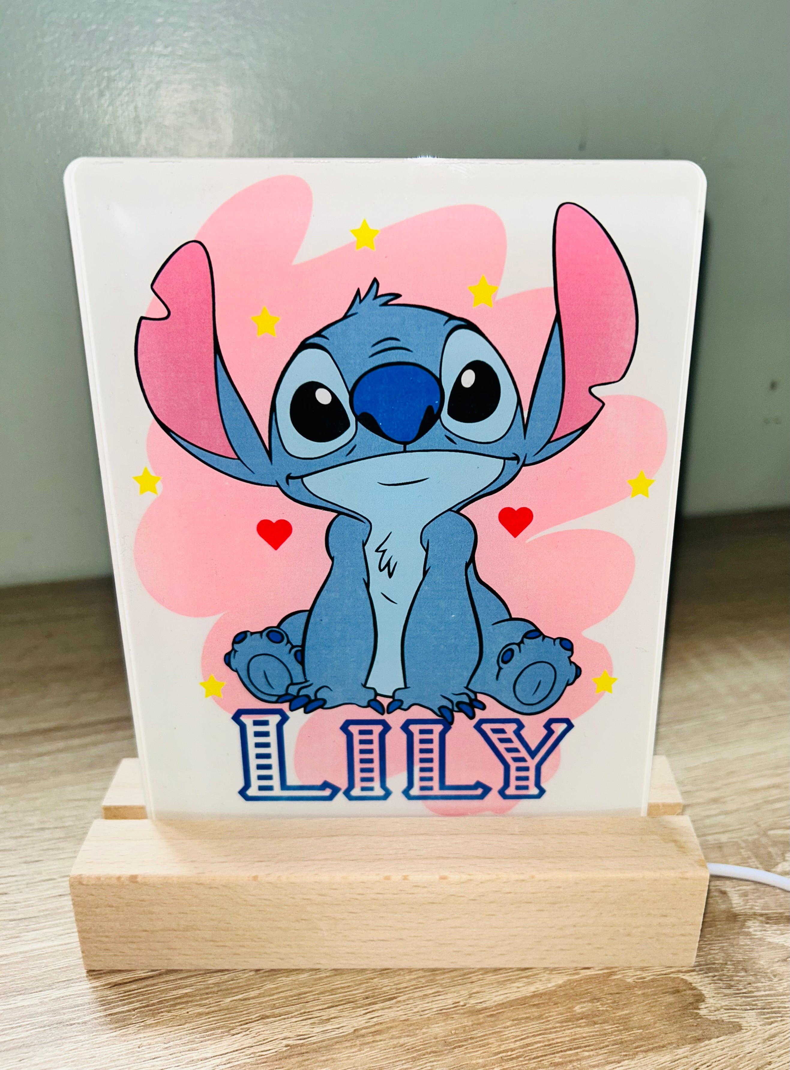 Stitch Themed Sub LED Night Light - Comes Fully Personalised. Unique Gift Idea.  Perfect for Bedroom. Christmas/Birthday Gift.