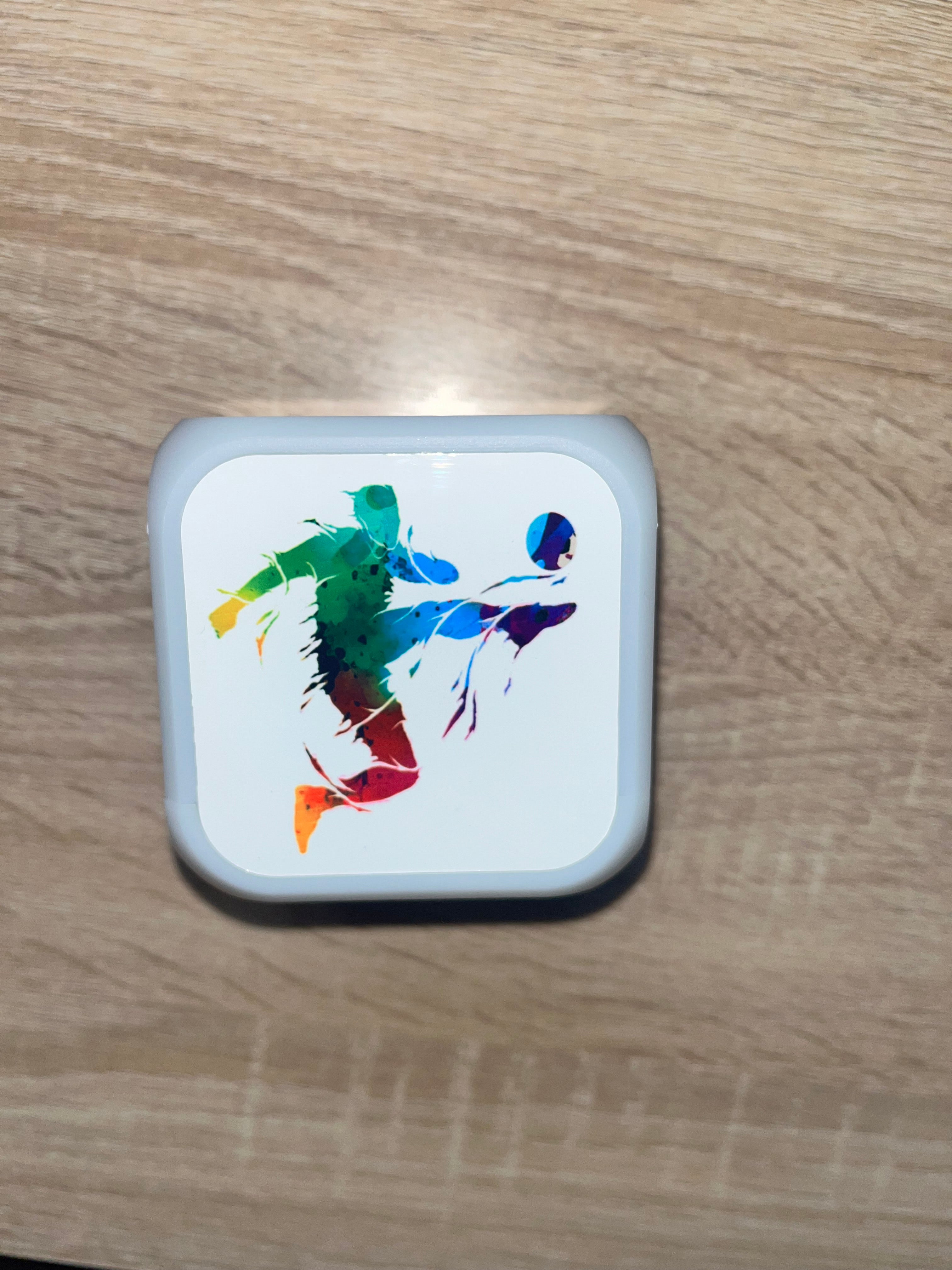 Football Design Personalised LED Cube Digital Alarm Clock - Colour Changing/Great Gift Idea
