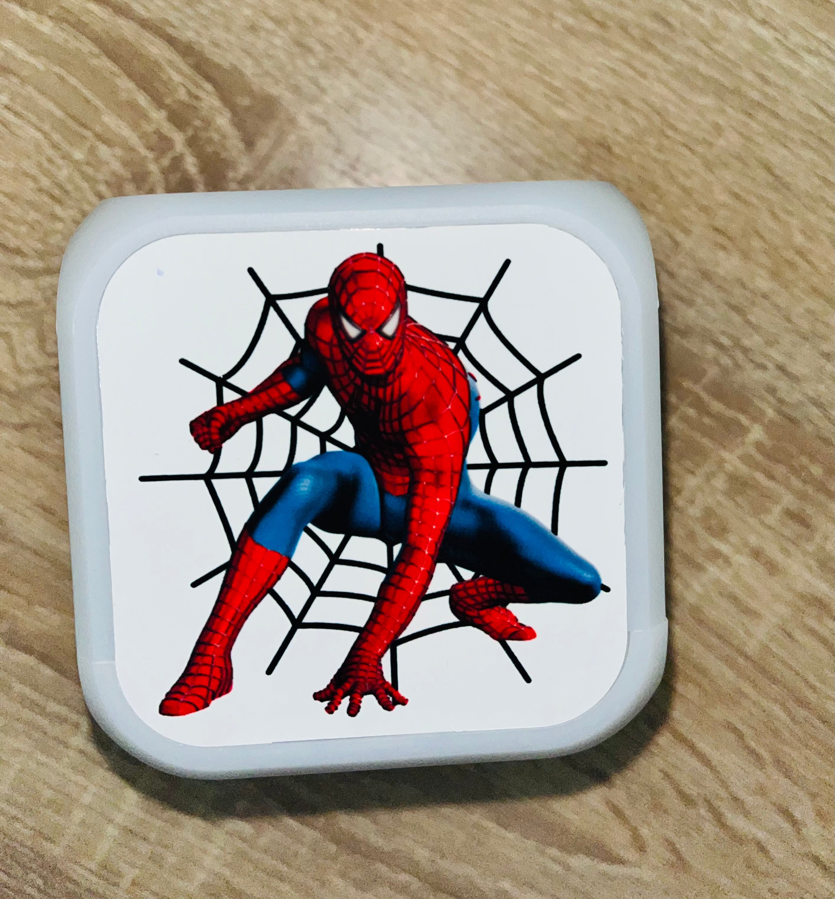 Spiderman Design Personalised LED Cube Digital Alarm Clock - Colour Changing/Great Gift Idea