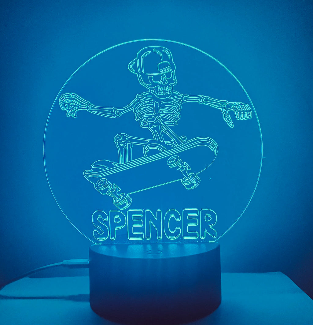 Skeleton Themed LED Night Light - Comes Fully Personalised. Unique Gift Idea