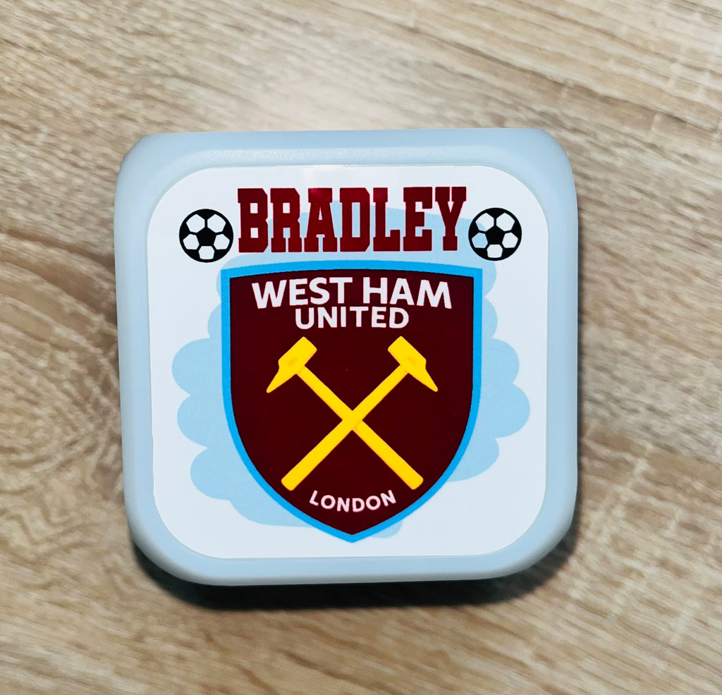 Football Design Personalised LED Cube Digital Alarm Clock - Colour Changing/Great Gift Idea