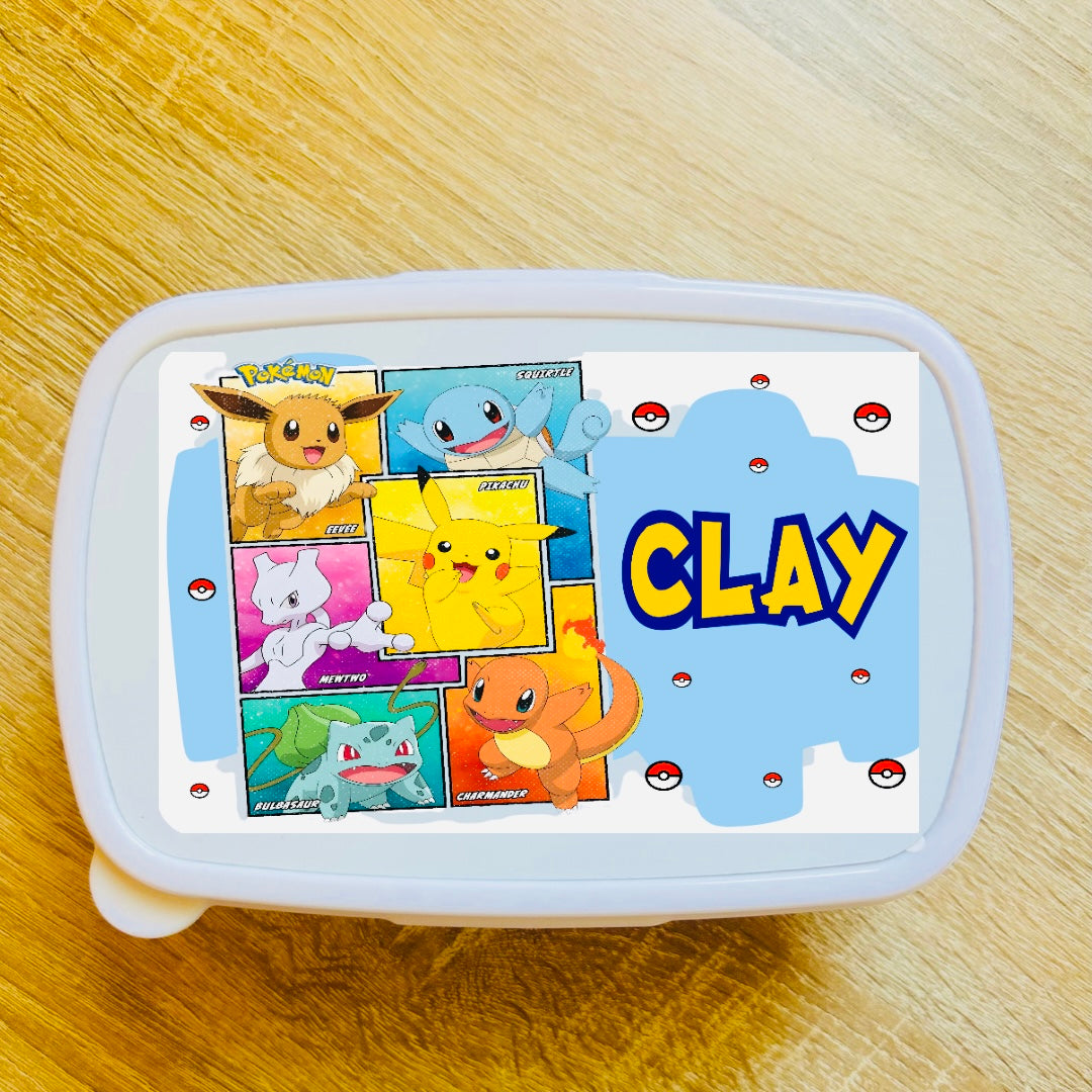 Character/Pokemon Themed Personalised Snack/Lunch Box - Kids Snack Box - Girls Lunch Box - Snack Tub - Boys Lunch Box School Lunch Bag, Back to School