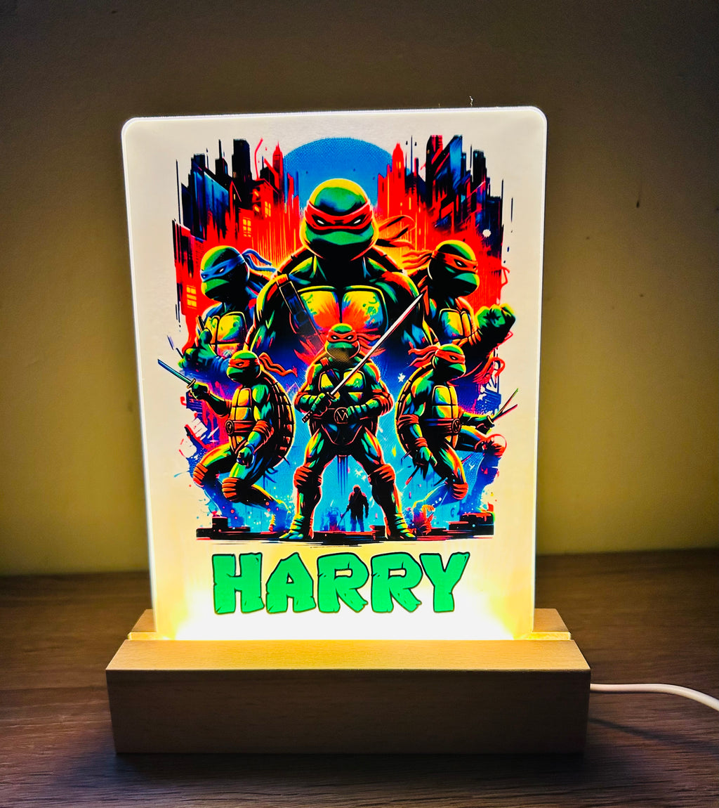 Character/Turtles Themed Sub LED Night Light - Comes Fully Personalised. Unique Gift Idea.  Perfect for Bedroom. Christmas/Birthday Gift.