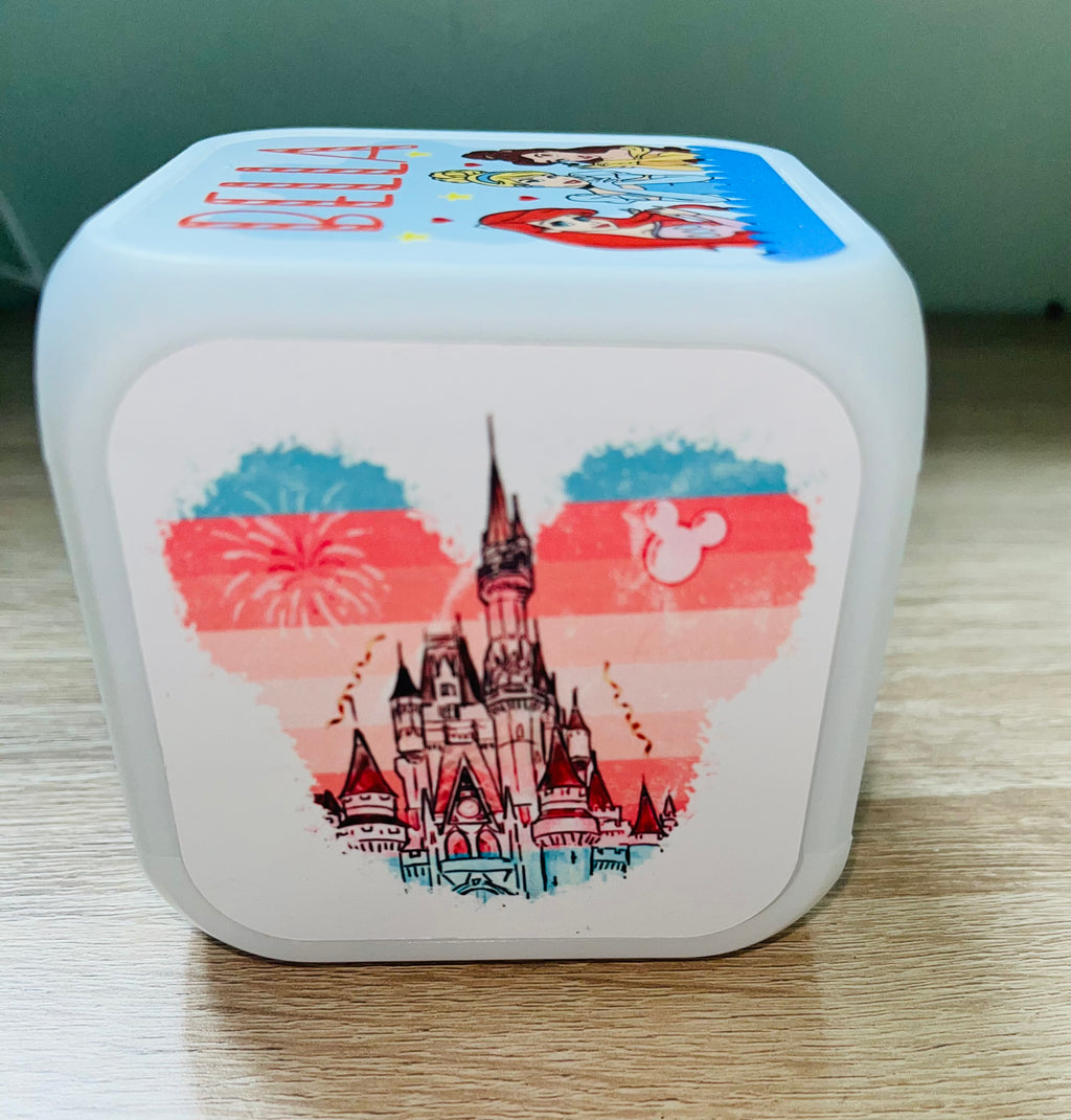 Princess Design Personalised LED Cube Digital Alarm Clock - Colour Changing/Great Gift Idea