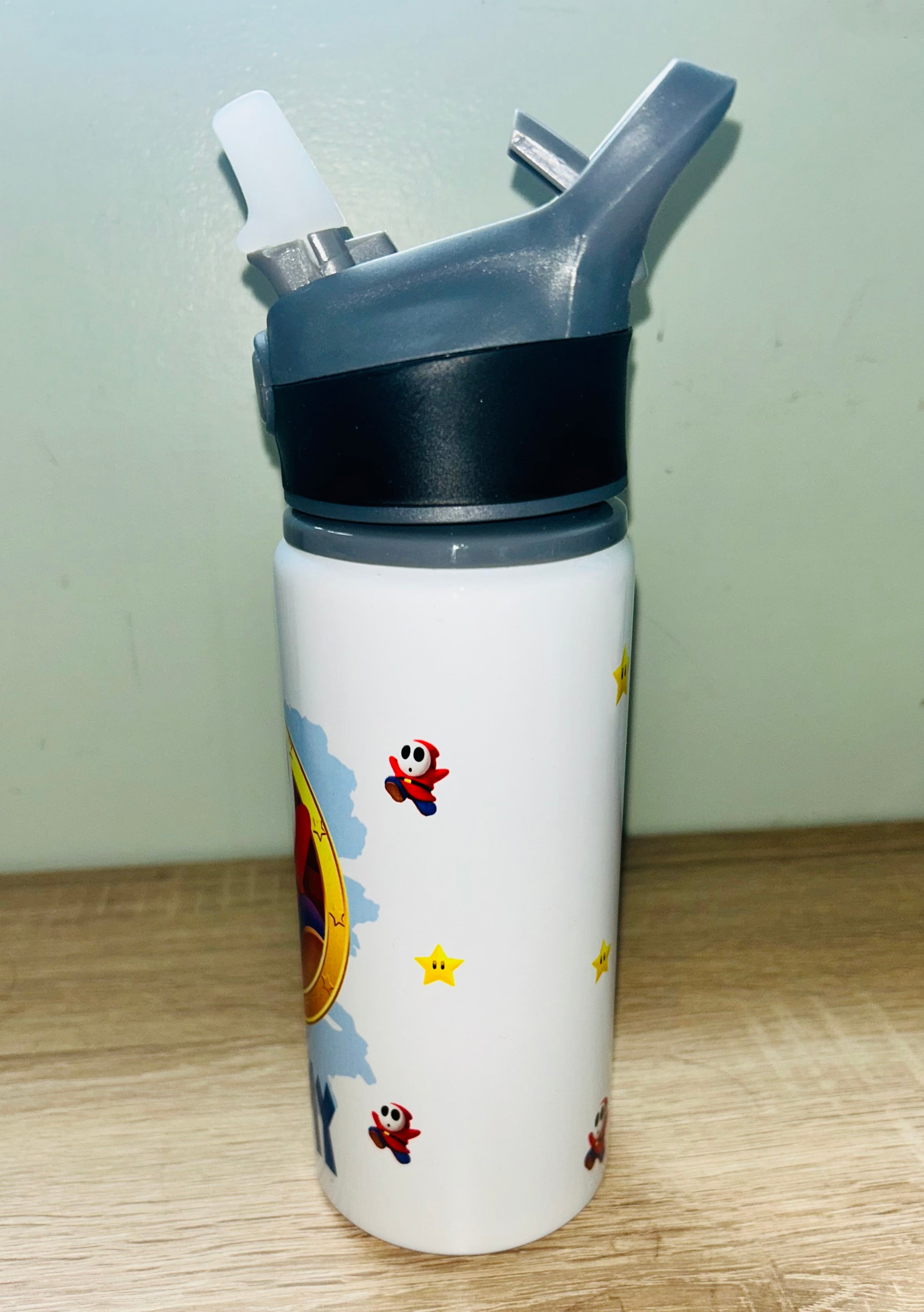 Character/Shy Guy Themed Personalised 600ml Aluminium Water Bottles - made with your favourite characters! School Water Bottle, Summer Ready.