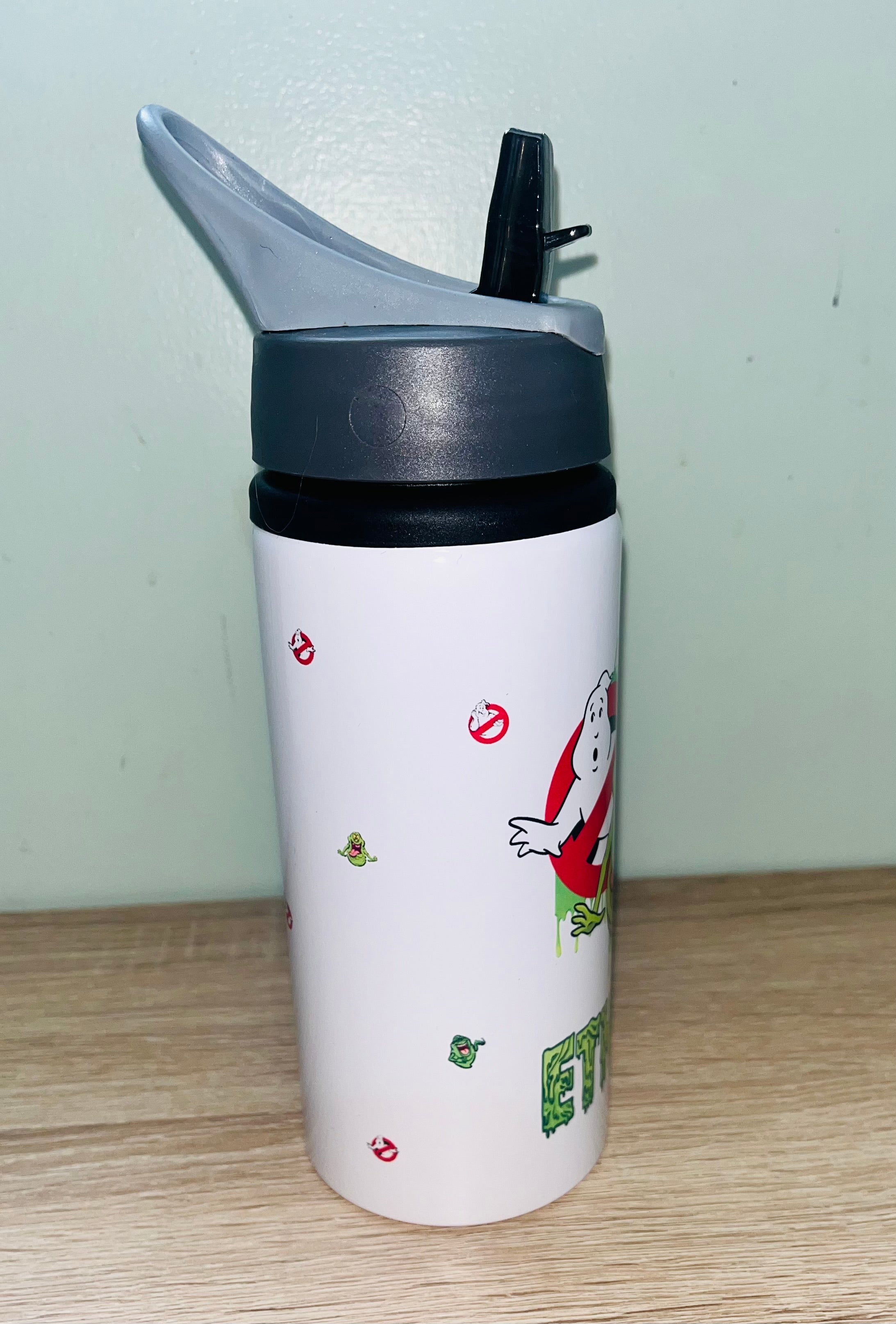 Character/Ghostbusters Themed Personalised 600ml Aluminium Water Bottles - made with your favourite characters! School Water Bottle, Summer Ready.