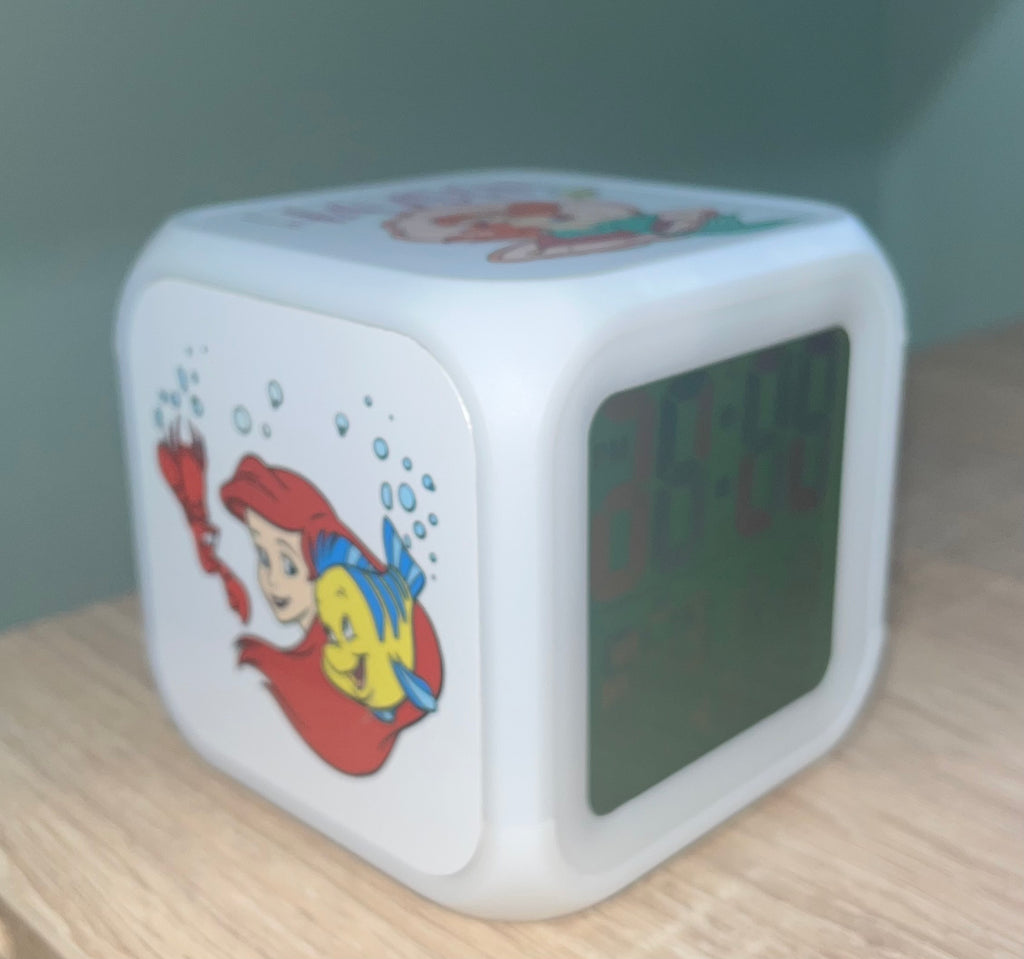 Princess/Mermaid Design Personalised LED Cube Digital Alarm Clock - Colour Changing/Great Gift Idea